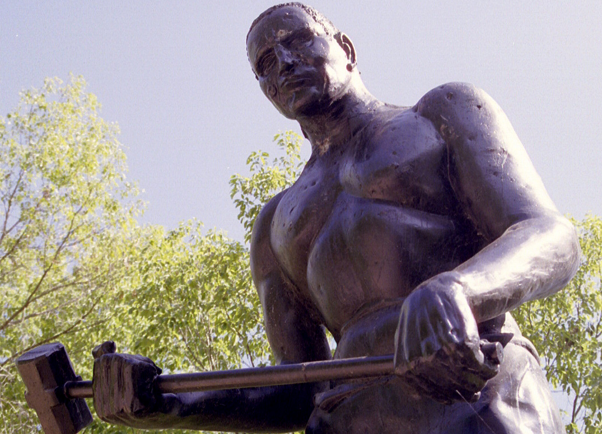 Statue of John Henry along State Highway 12 near Talcott, WV