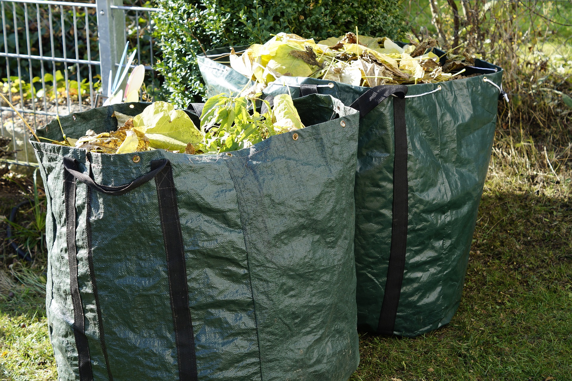 Bags of garden waste.
