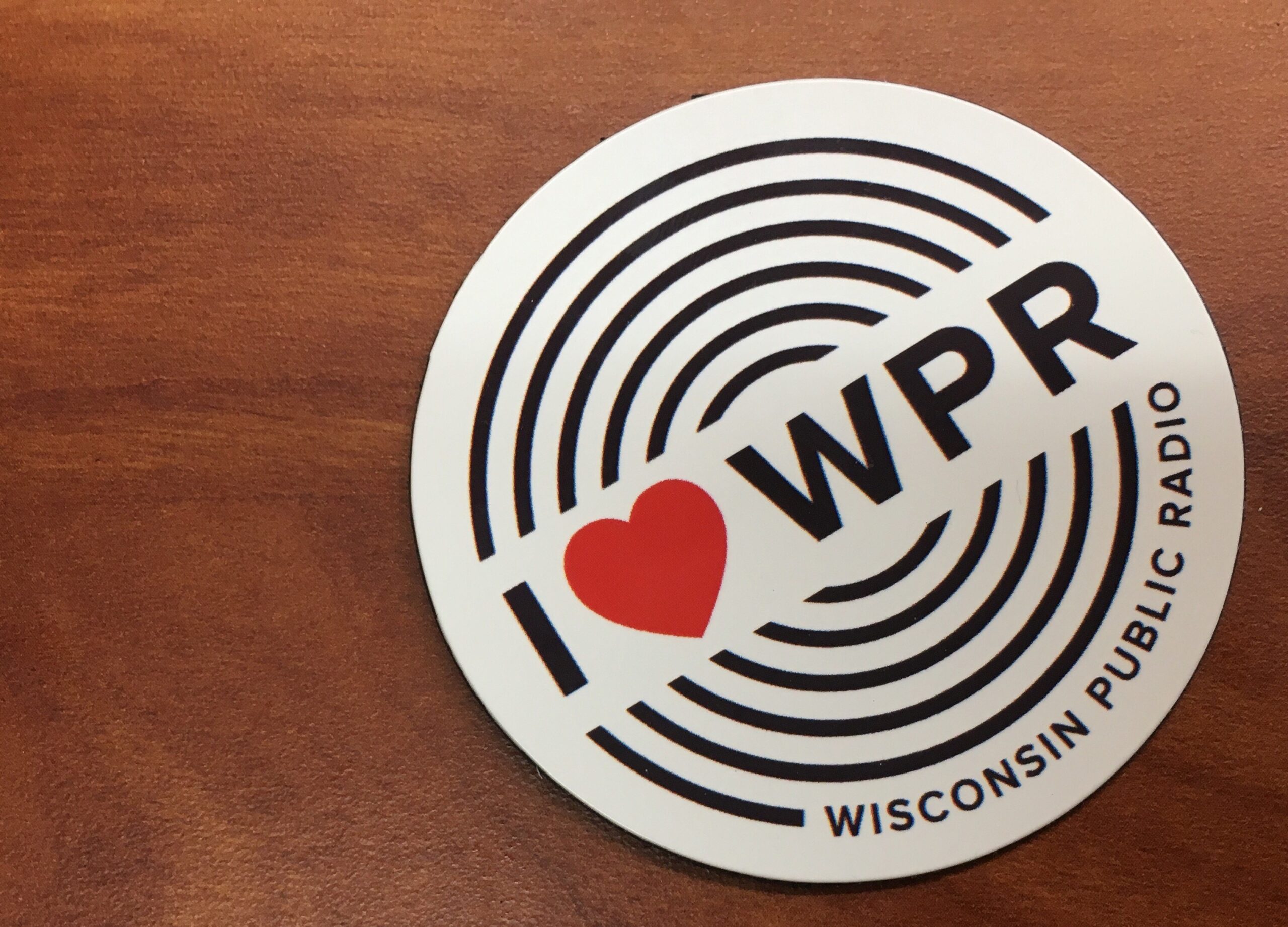 An "I Heart WPR" magnet