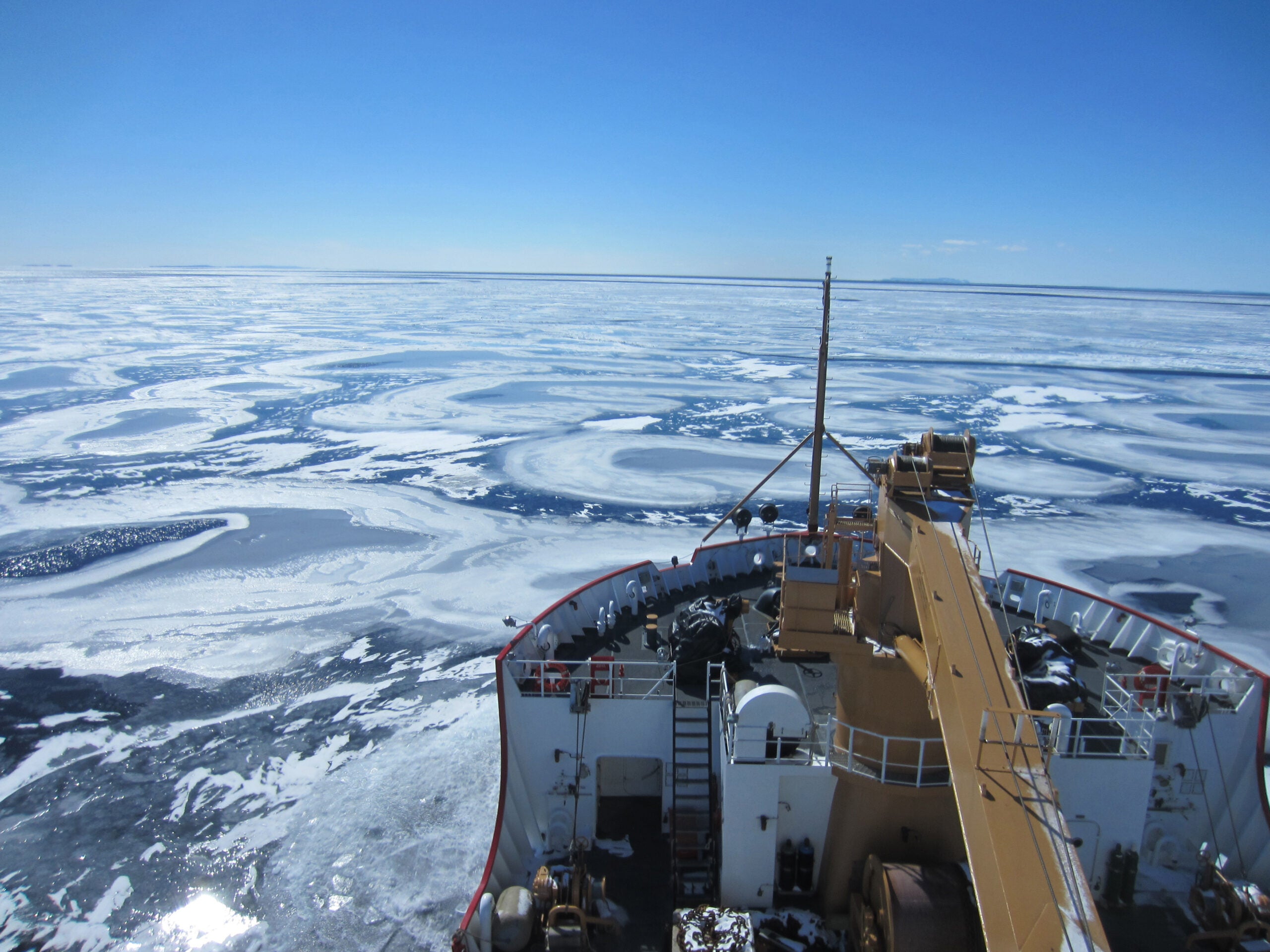USCG Mackinaw in Lake Superior. March 28, 2014