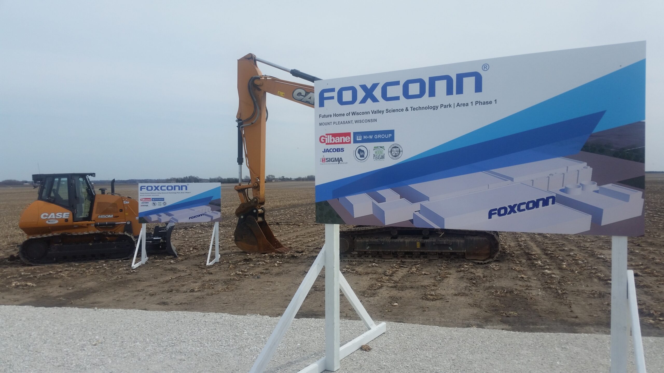 Equipment at the Foxconn construction site