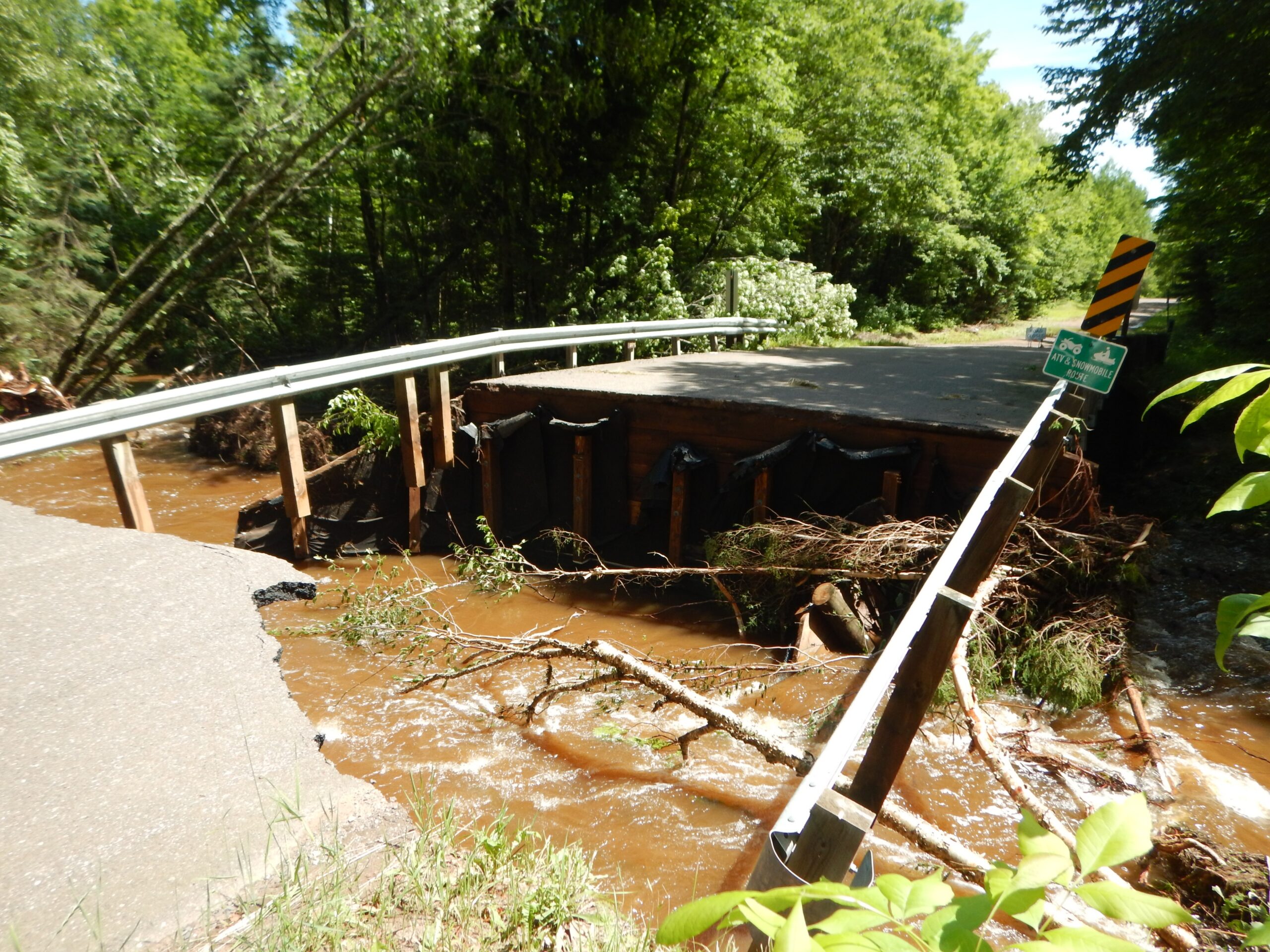 A washed out bridge after June 2016 flooding