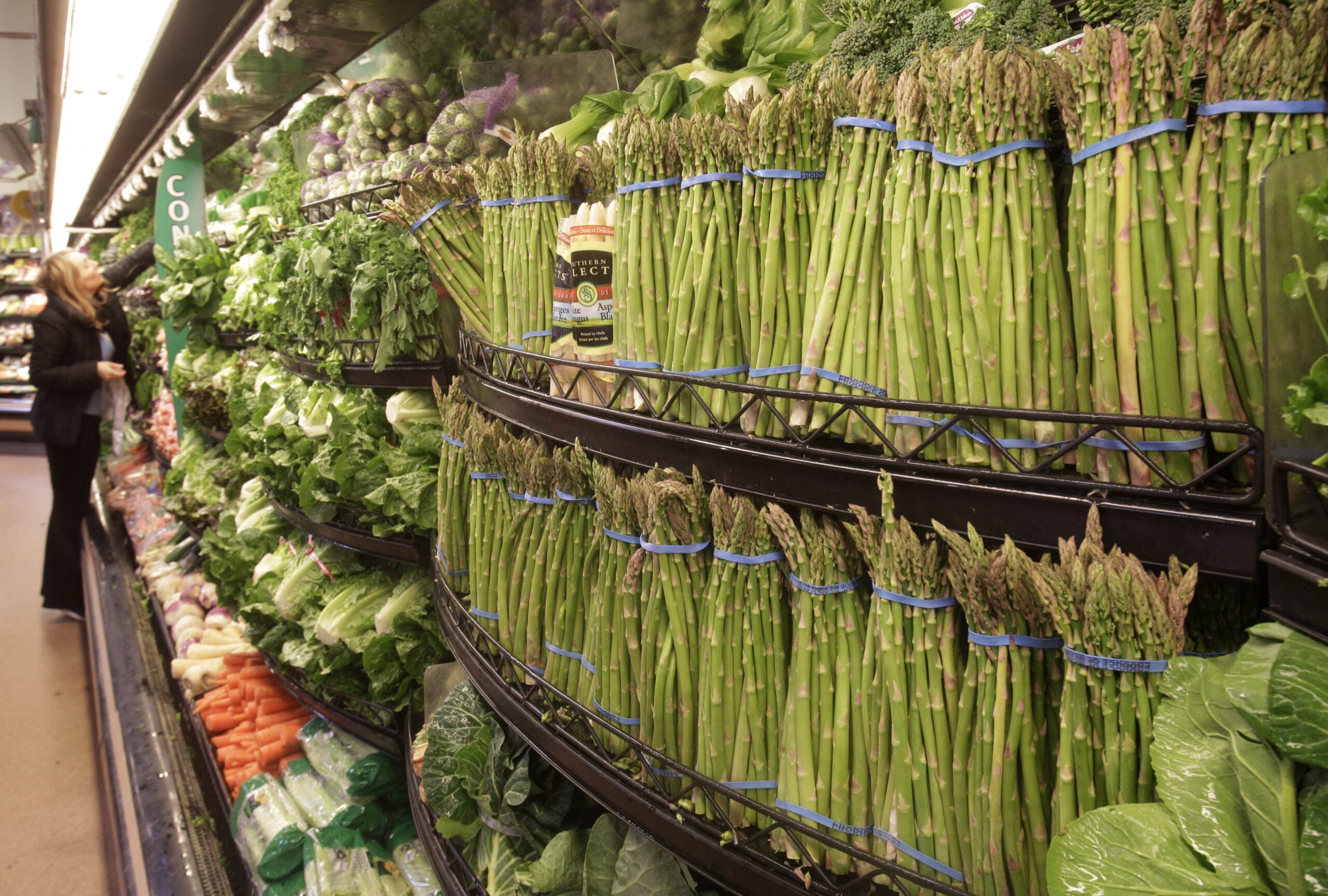 Supermarket Vegetables Food Asparagus Carrots Grocery