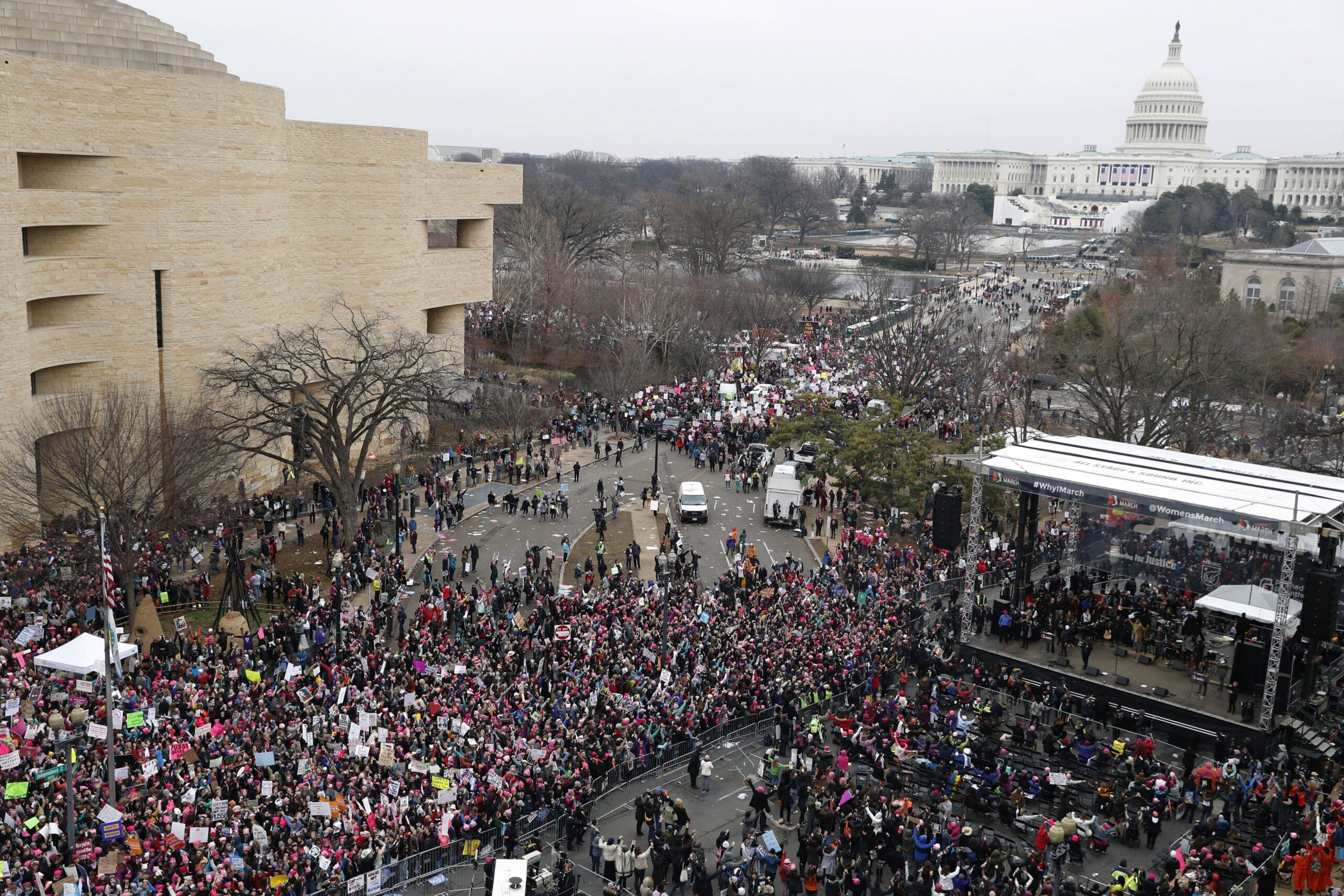 Crowd on Independence Avenue during the Women's March in 2017