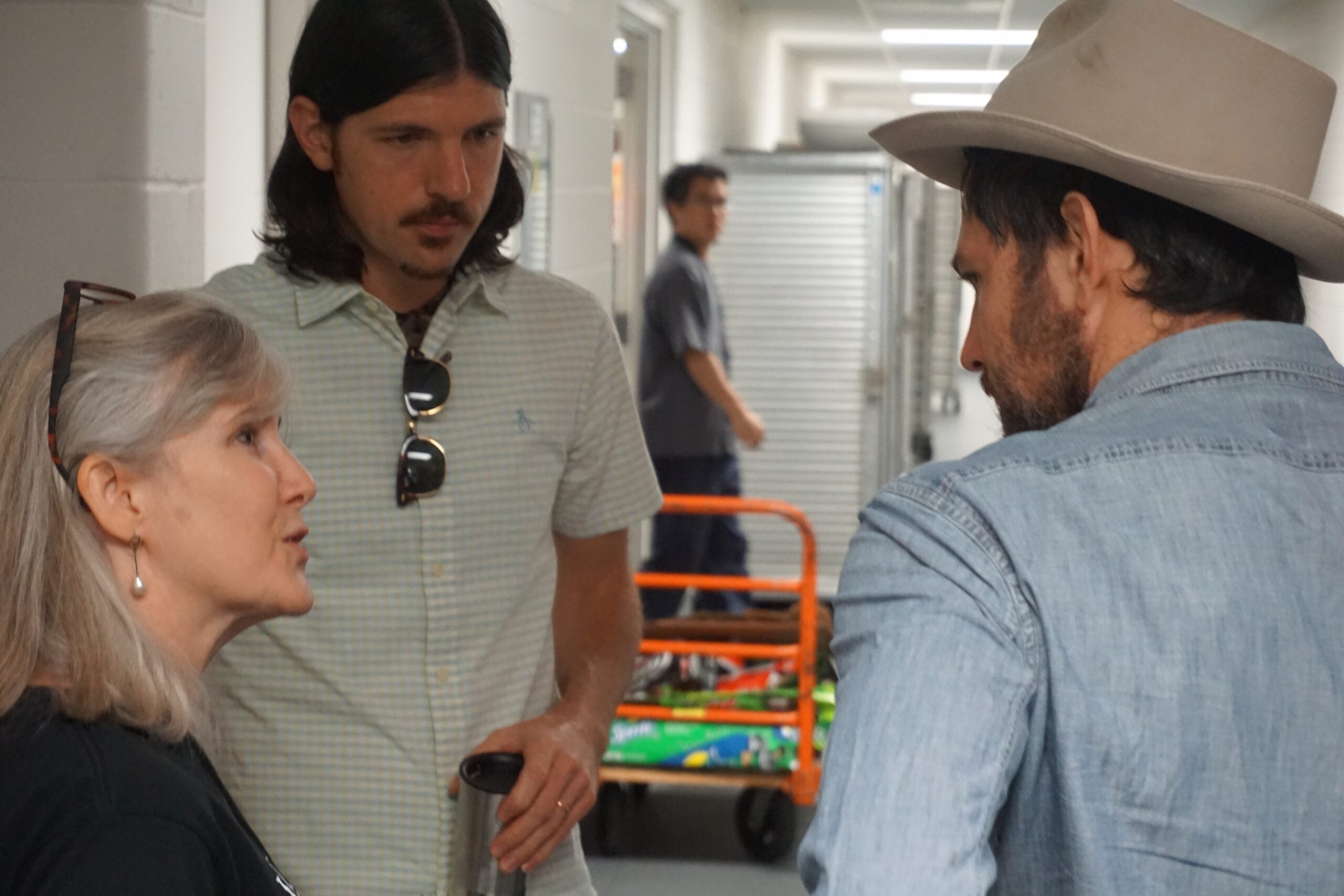 Stephanie Elkins, Seth Avett & Scott Avett before the session