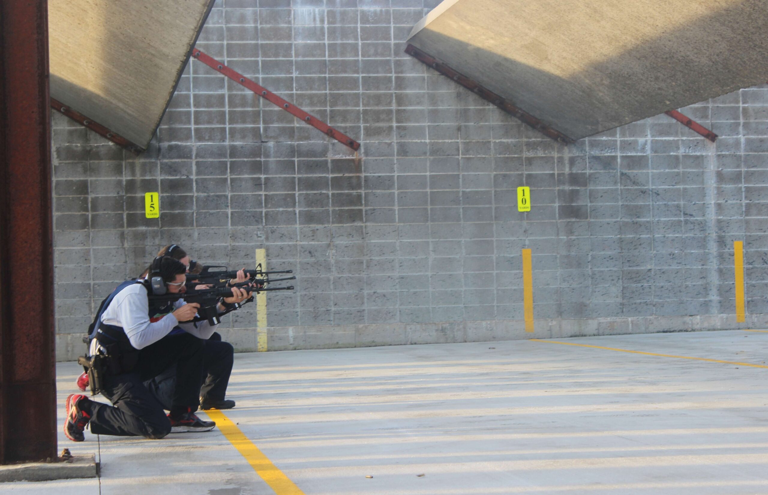 Madison Police recruits practice rifle shooting at the Dane County Law Enforcement Training Center shooting range.