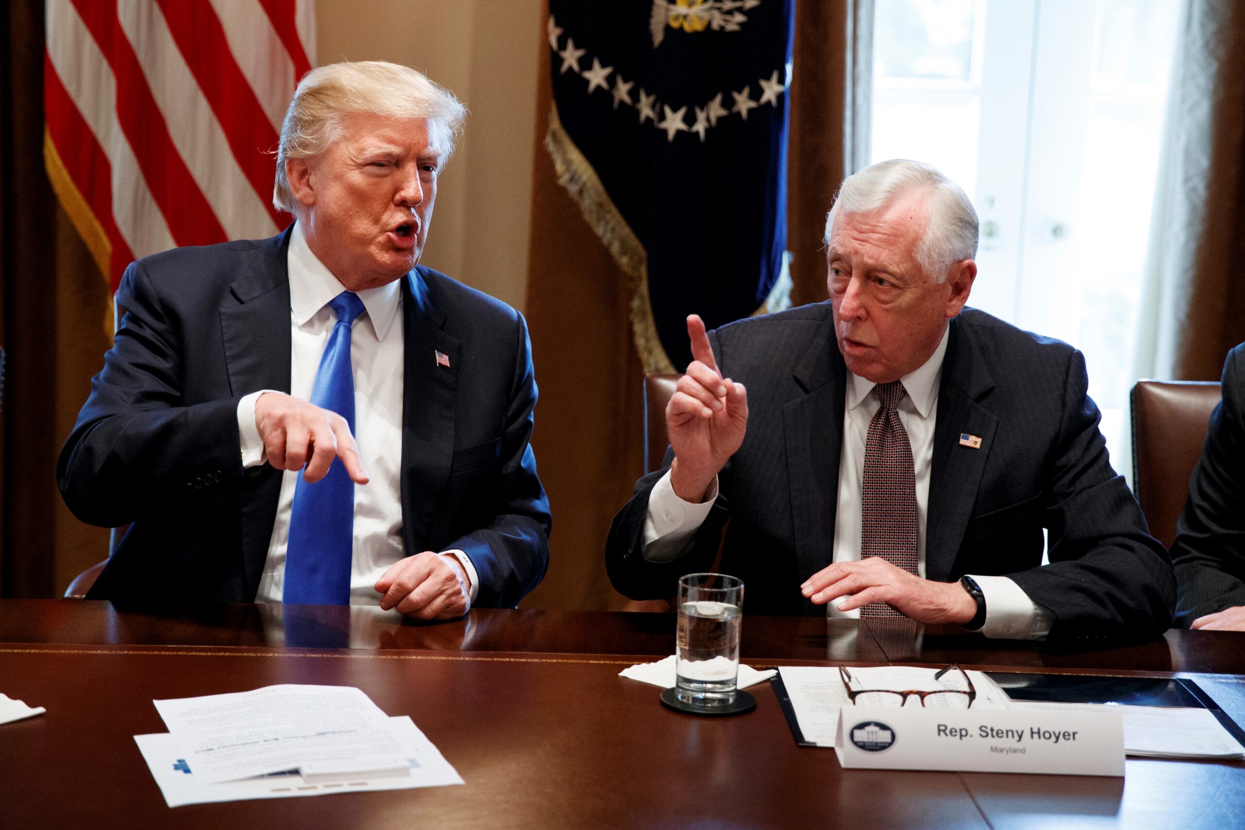 President Donald Trump and Rep. Steny Hoyer