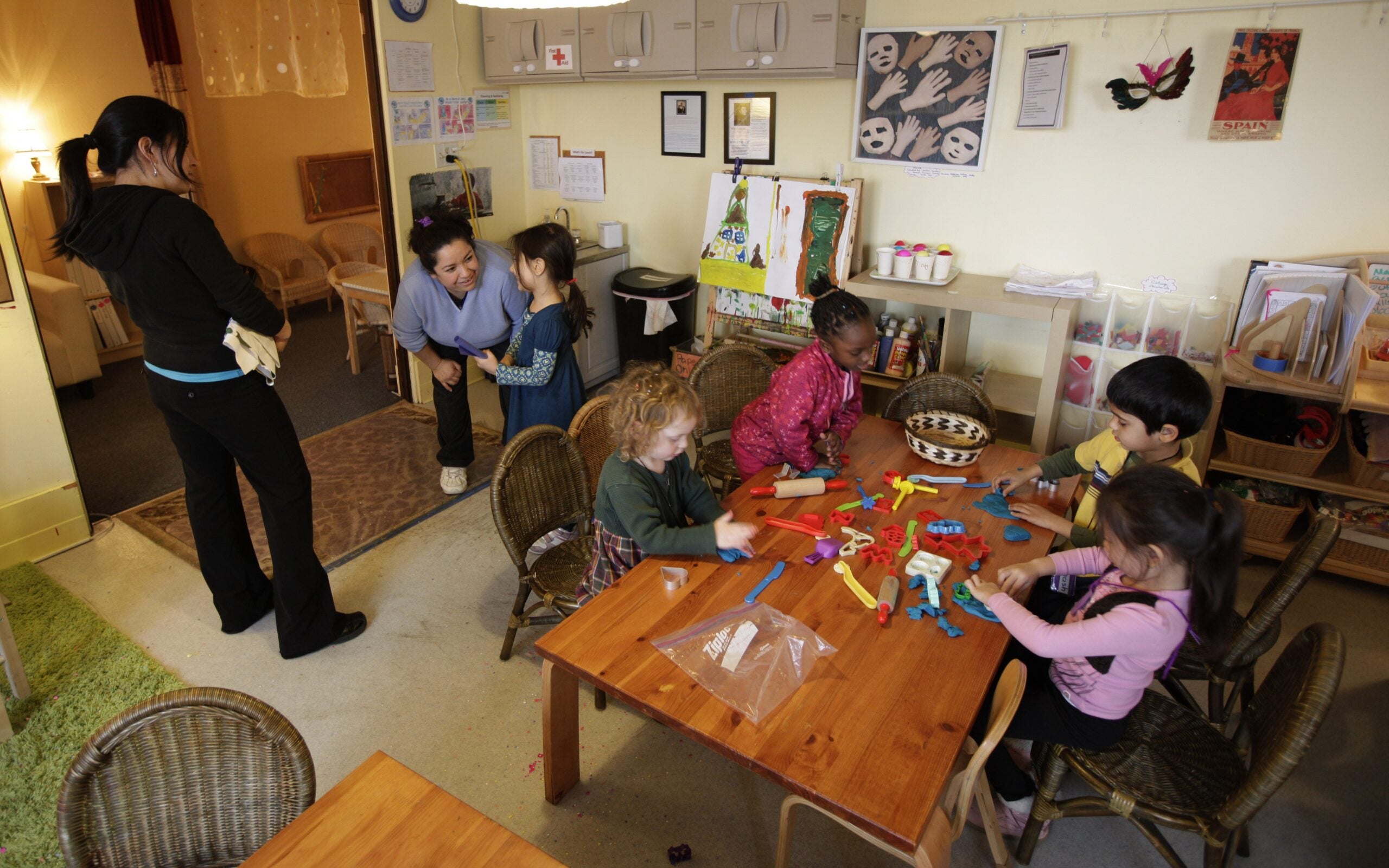 Pre-schoolers in class