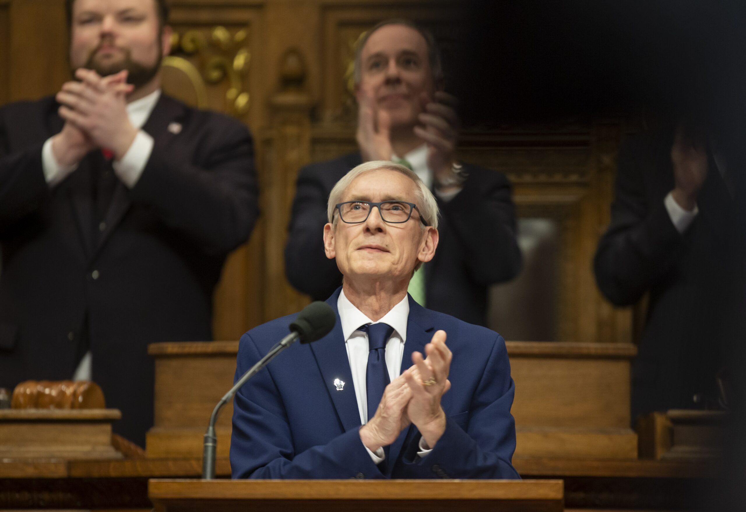 Gov. Tony Evers addresses the Legislature at the State of the State