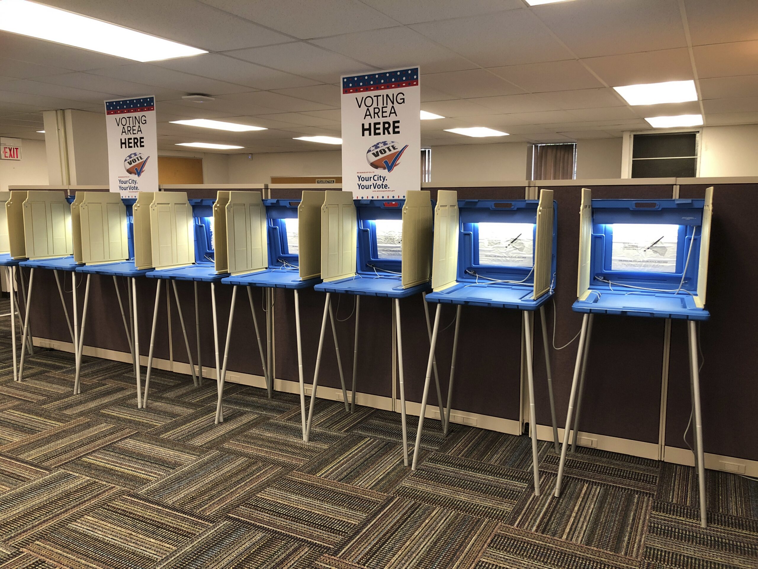 Voting booths in Minneapolis