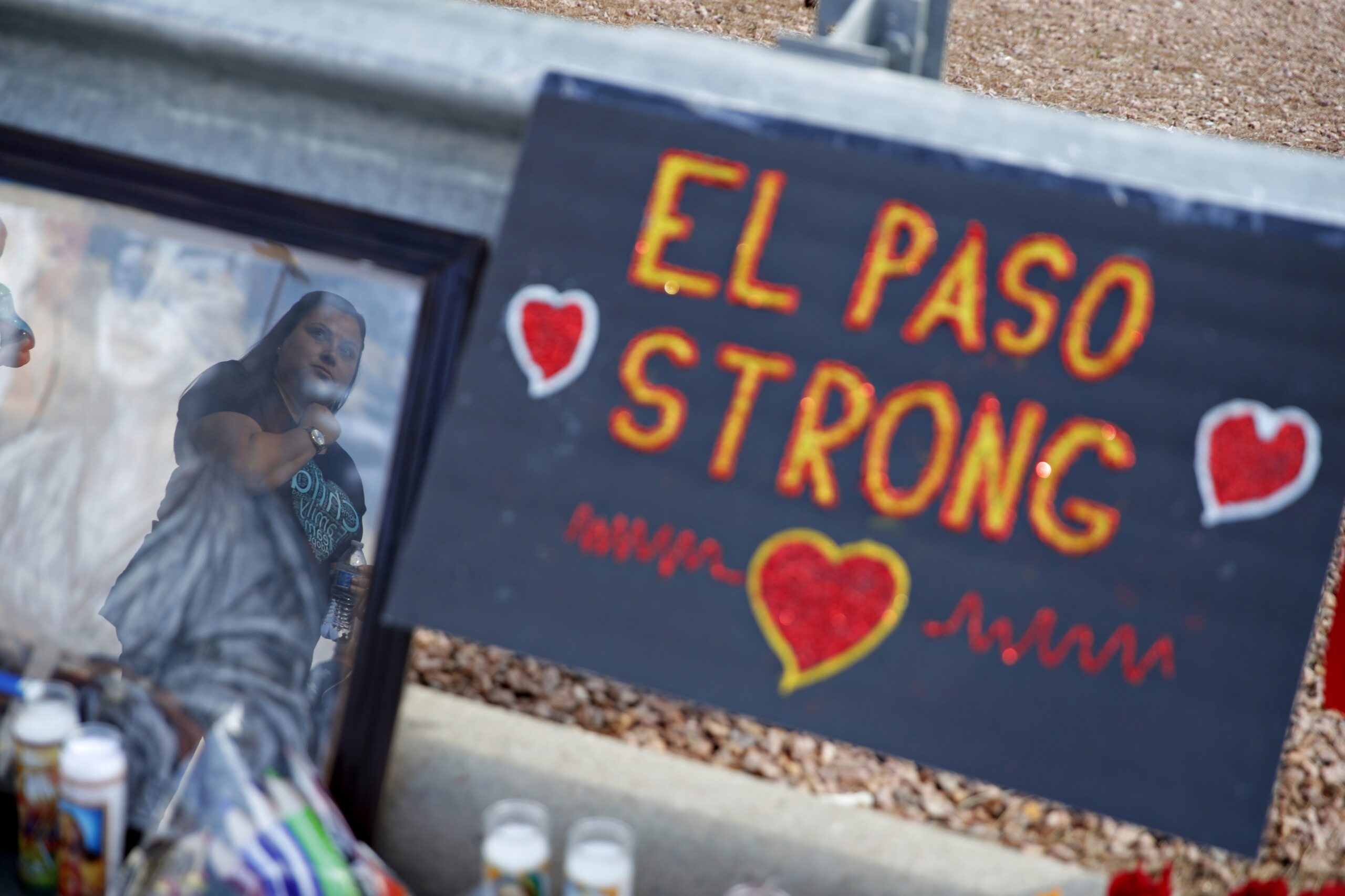 A makeshift memorial in El Paso, Texas