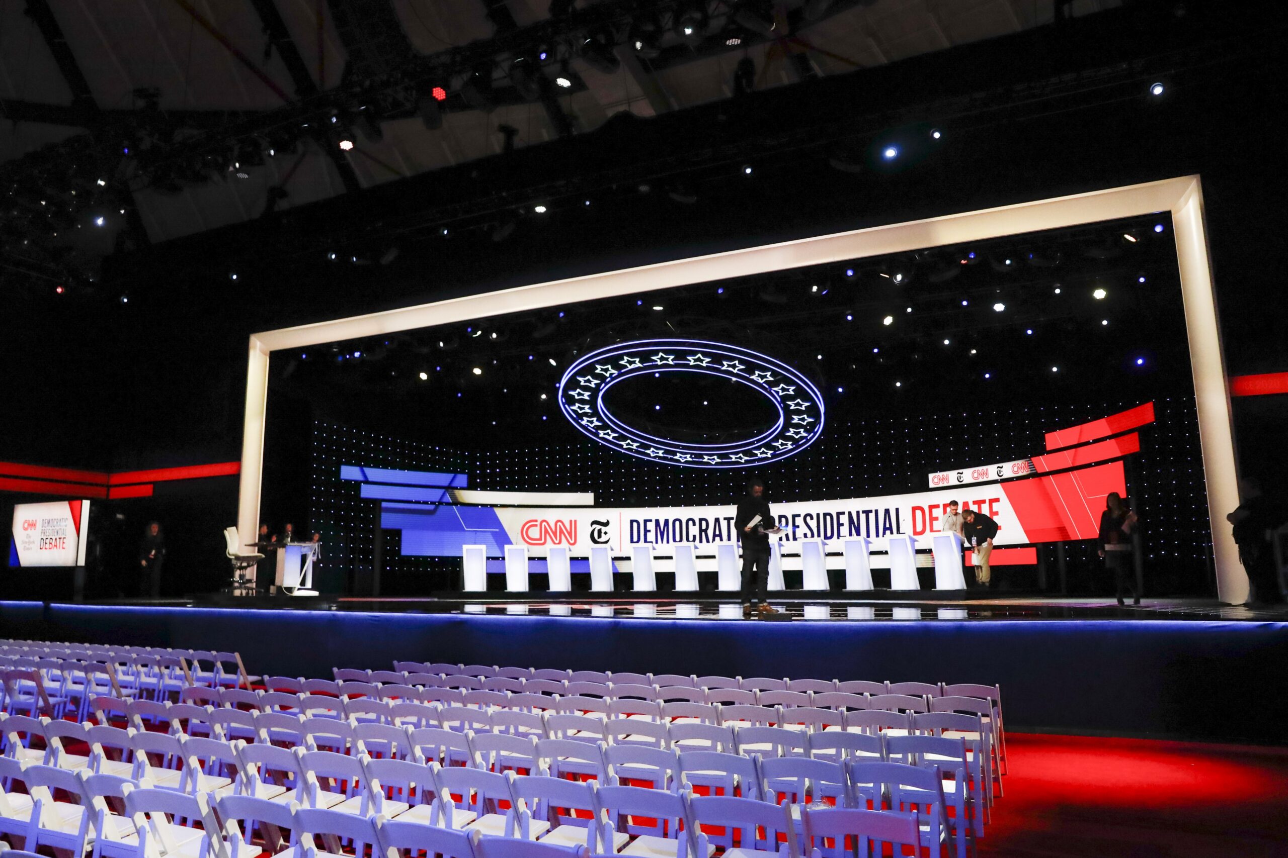 stage for 4th Democratic debate