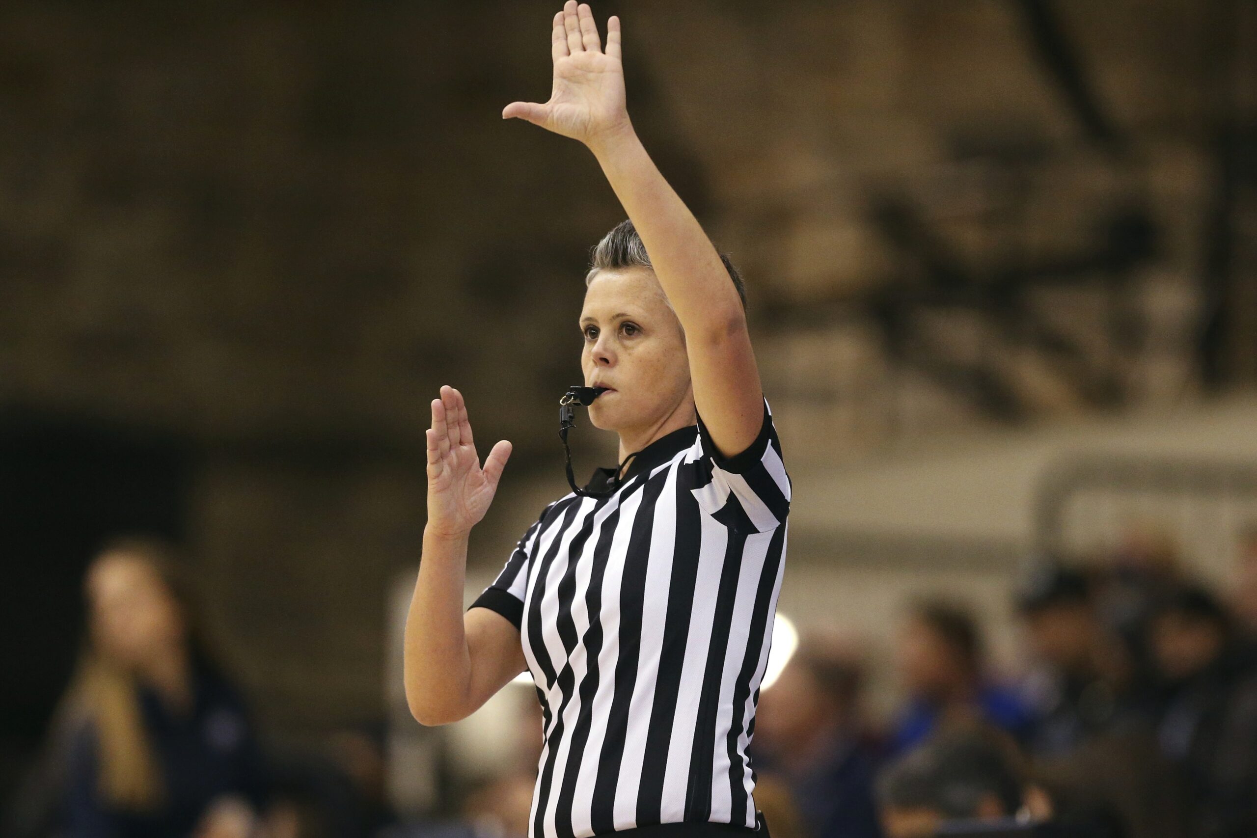 Basketball referee during an NCAA basketball game
