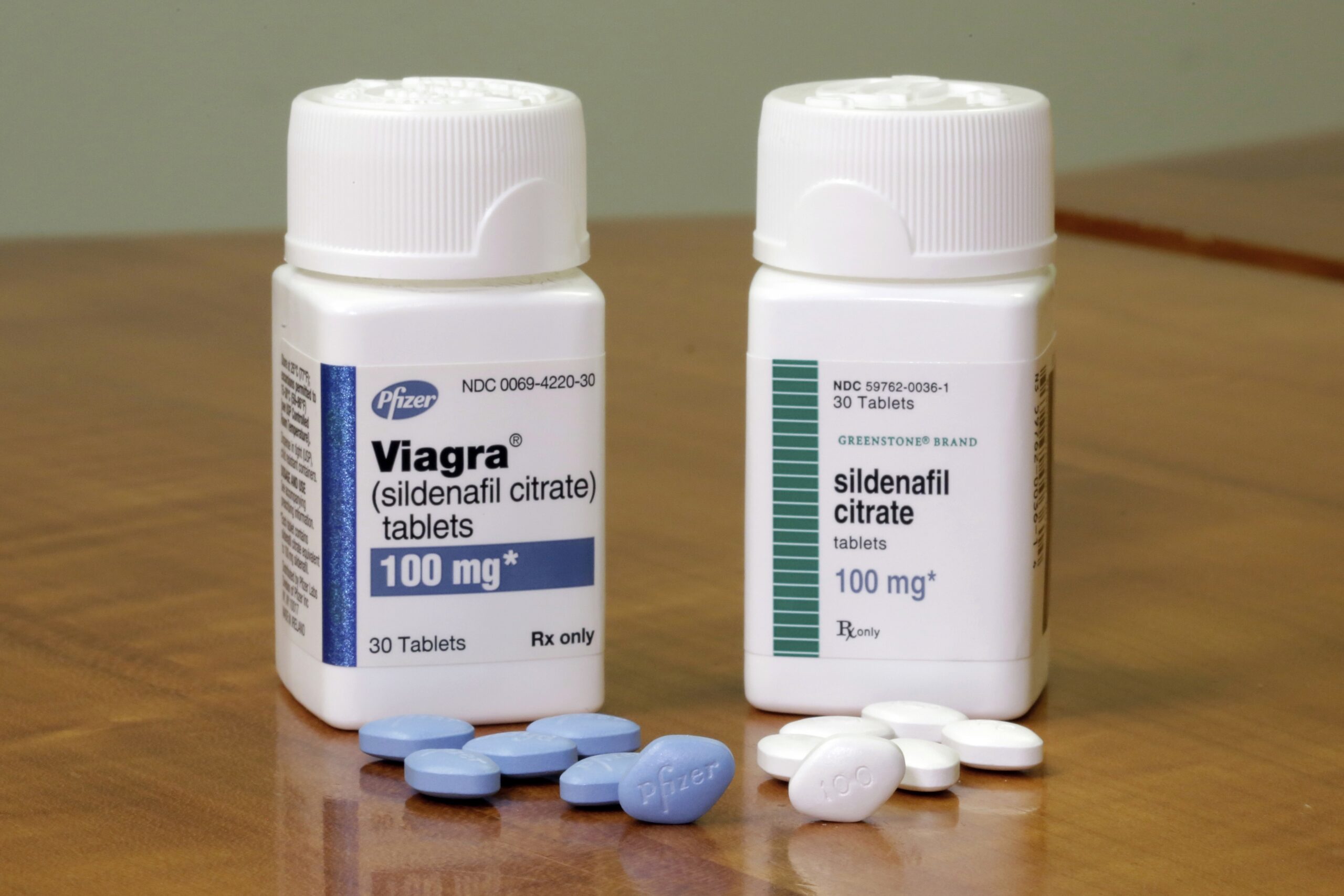 Viagra bottles and pills