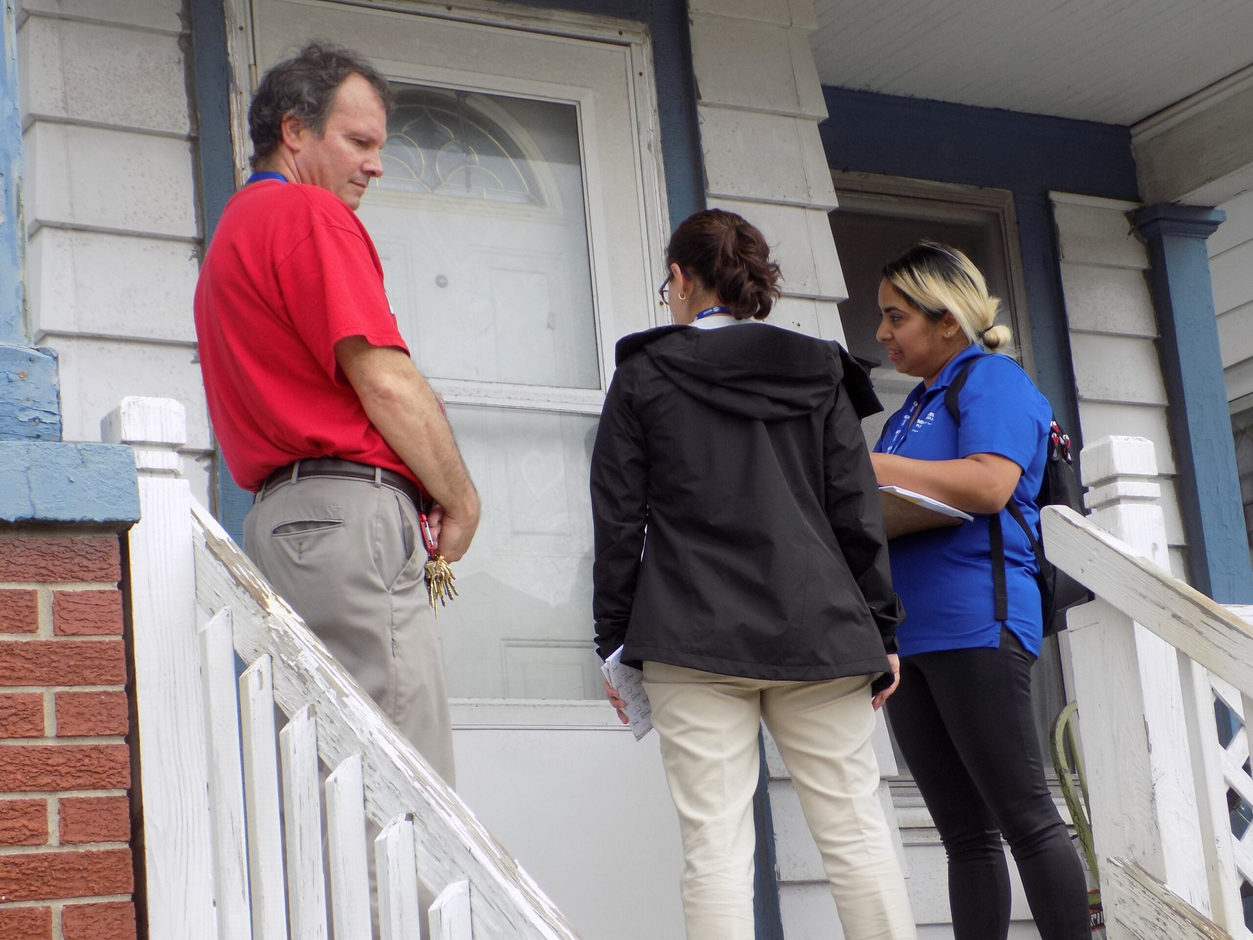U.S. Grant School Principal Tom Bruno canvassing
