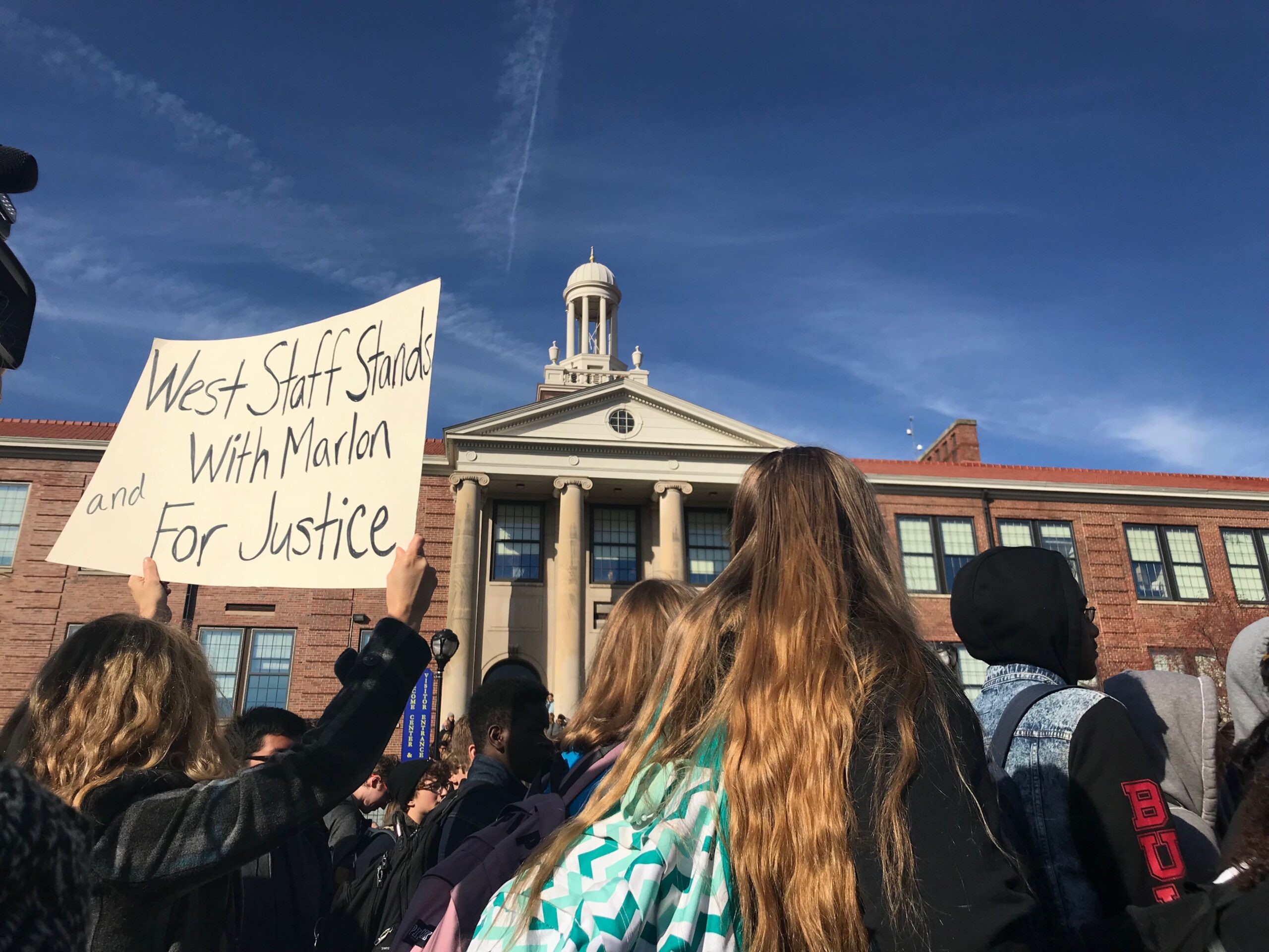 Students at Madison West High School walk out