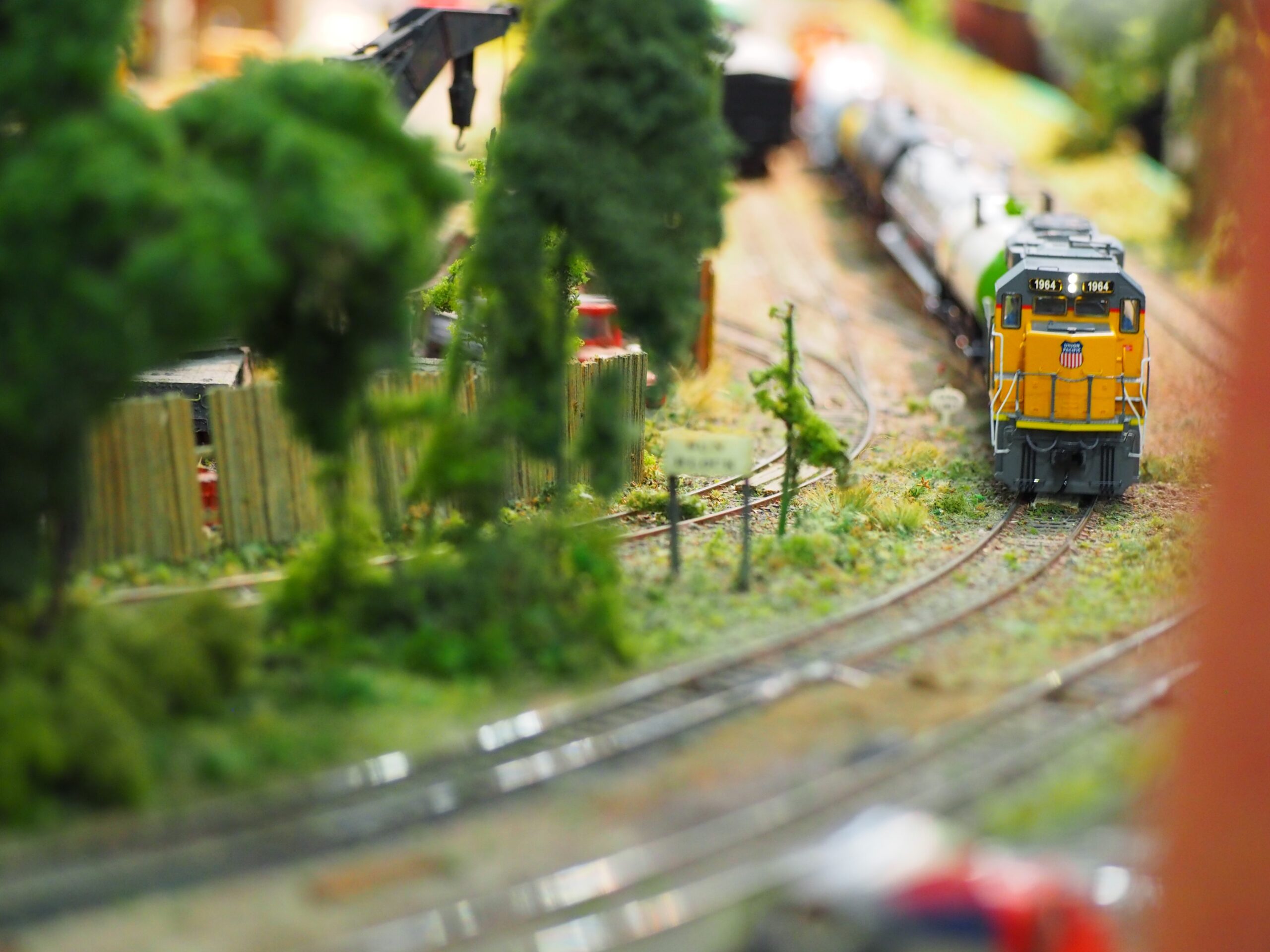 train rounding the corner