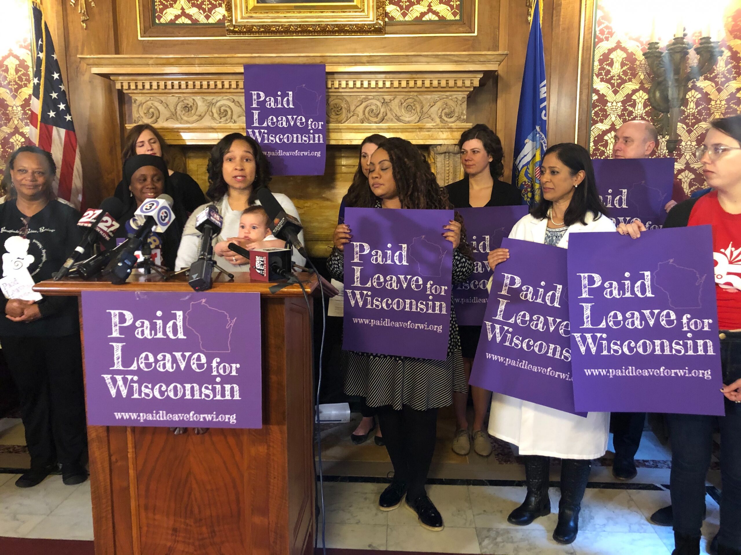 Tia Murray, CEO of Harambee Village Doulas, speaks at a Capitol press conference