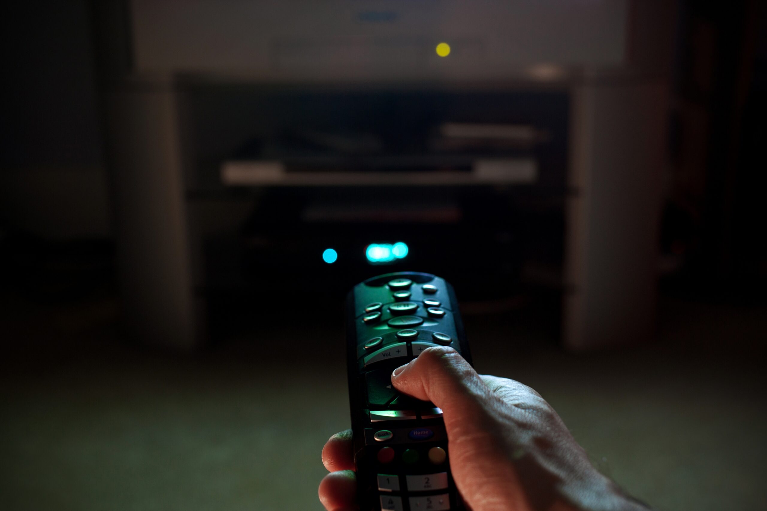 remote pointing at television