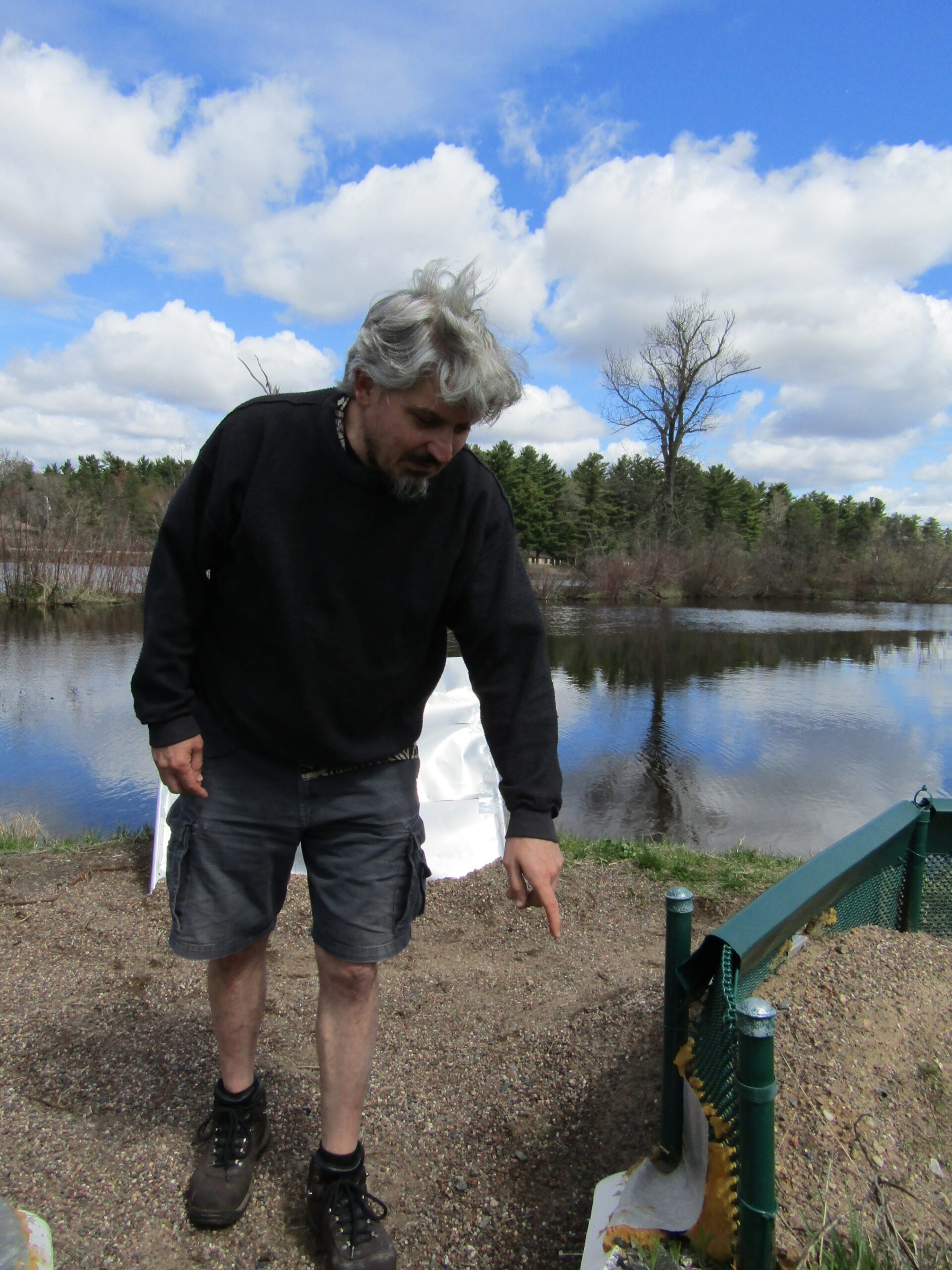 Pete Zani explains features of the turtle tunnel.