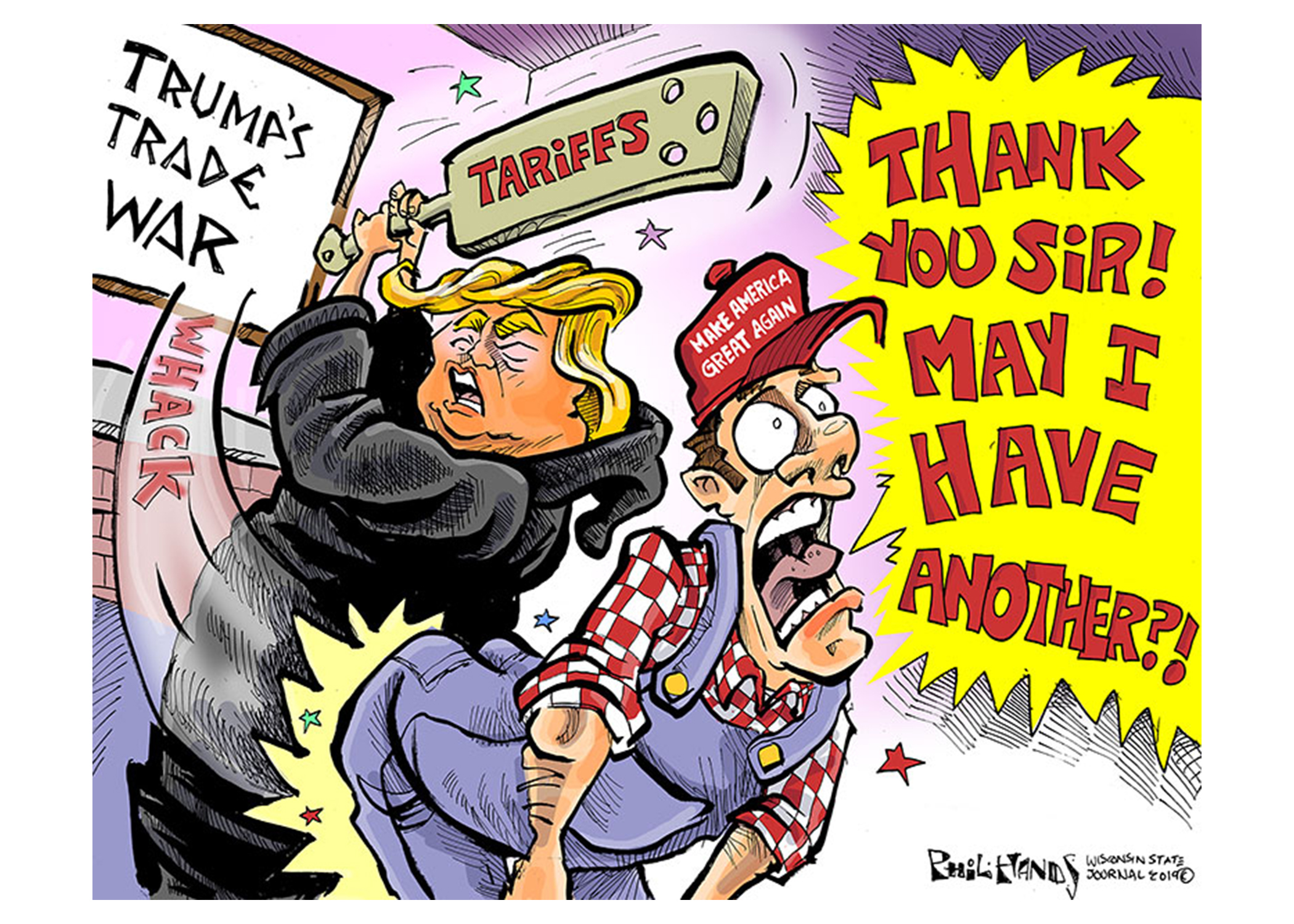 A political cartoon by Phil Hands