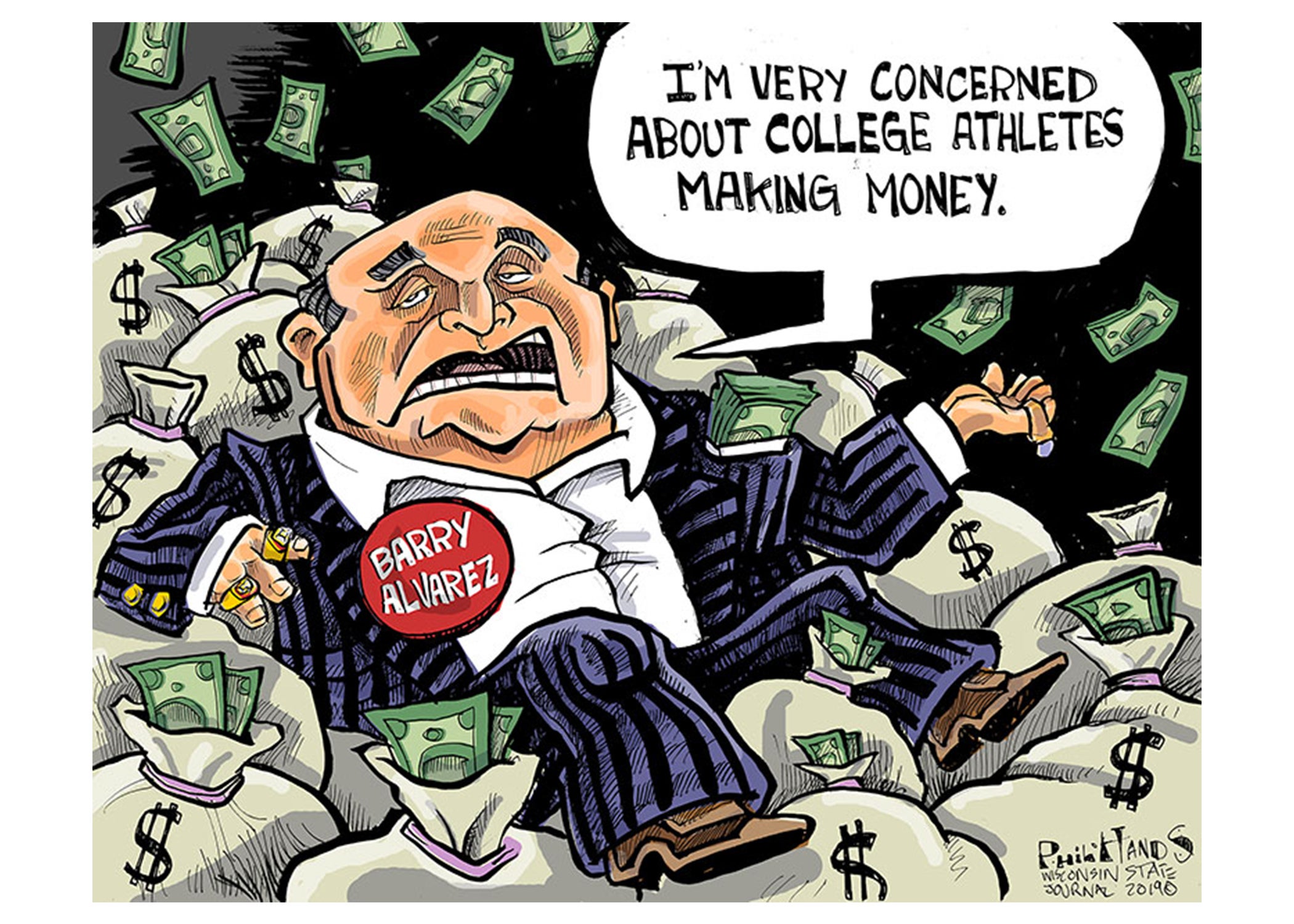 A political cartoon by Phil Hands