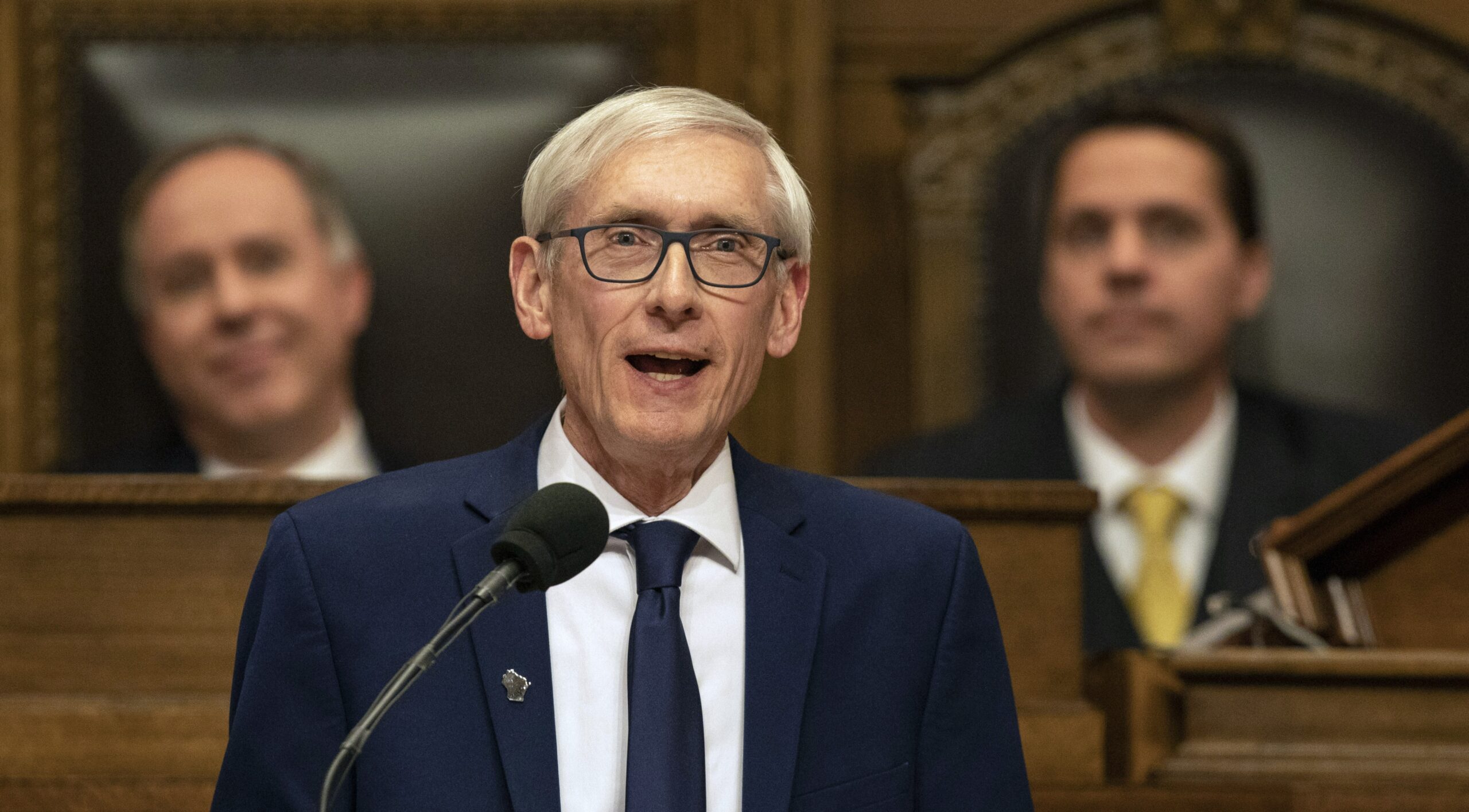 Gov. Tony Evers speaks at the State of the State