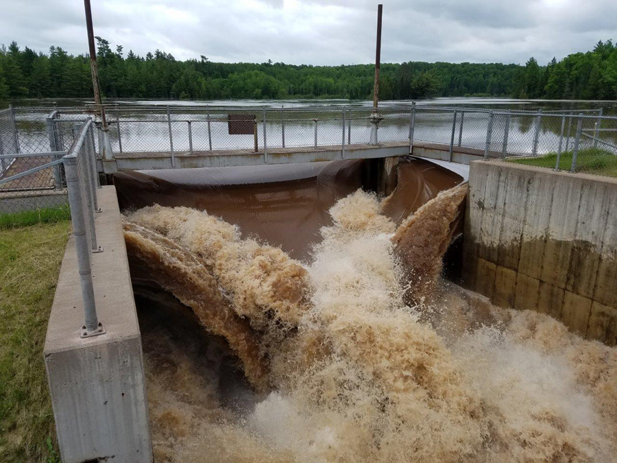 Washed out section of Pattinson State Park dam