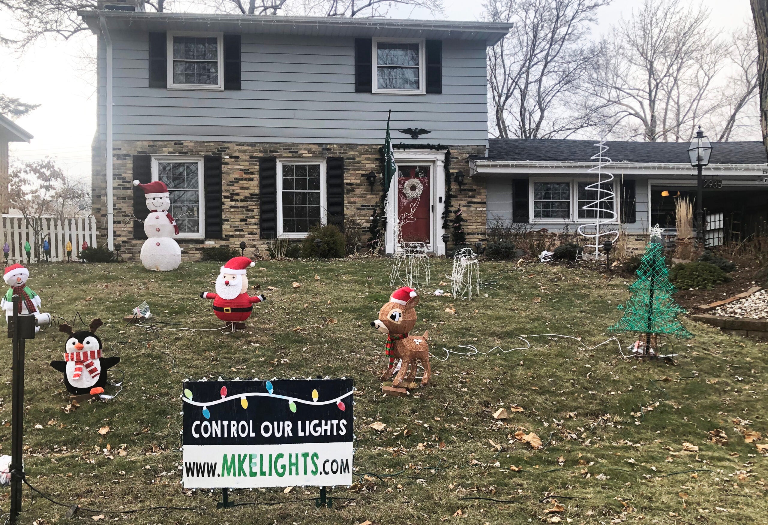 A view from the front yard of Mike Walczak's home in Wauwatosa