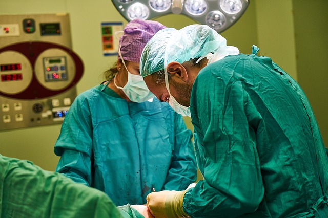 Doctors doing surgery in an operating room