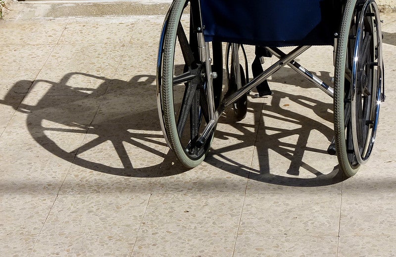 A wheelchair and its shadow
