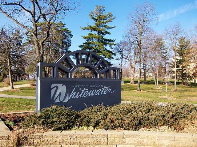 UW Whitewater campus sign