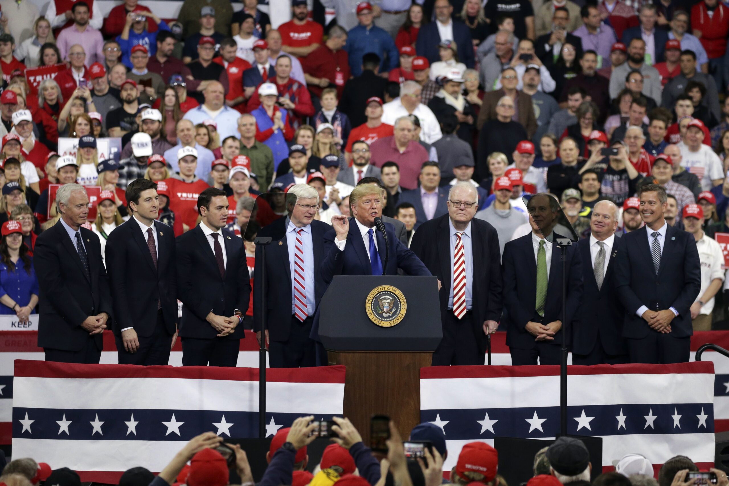 President Donald Trump speaks at a campaign rally