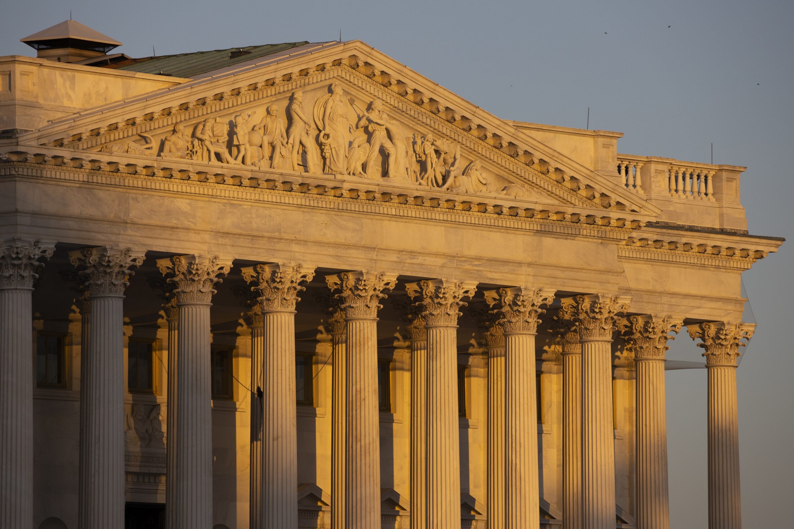 The Senate side of the U.S. Capitol at sunrise on Monday, Jan. 20, 2020