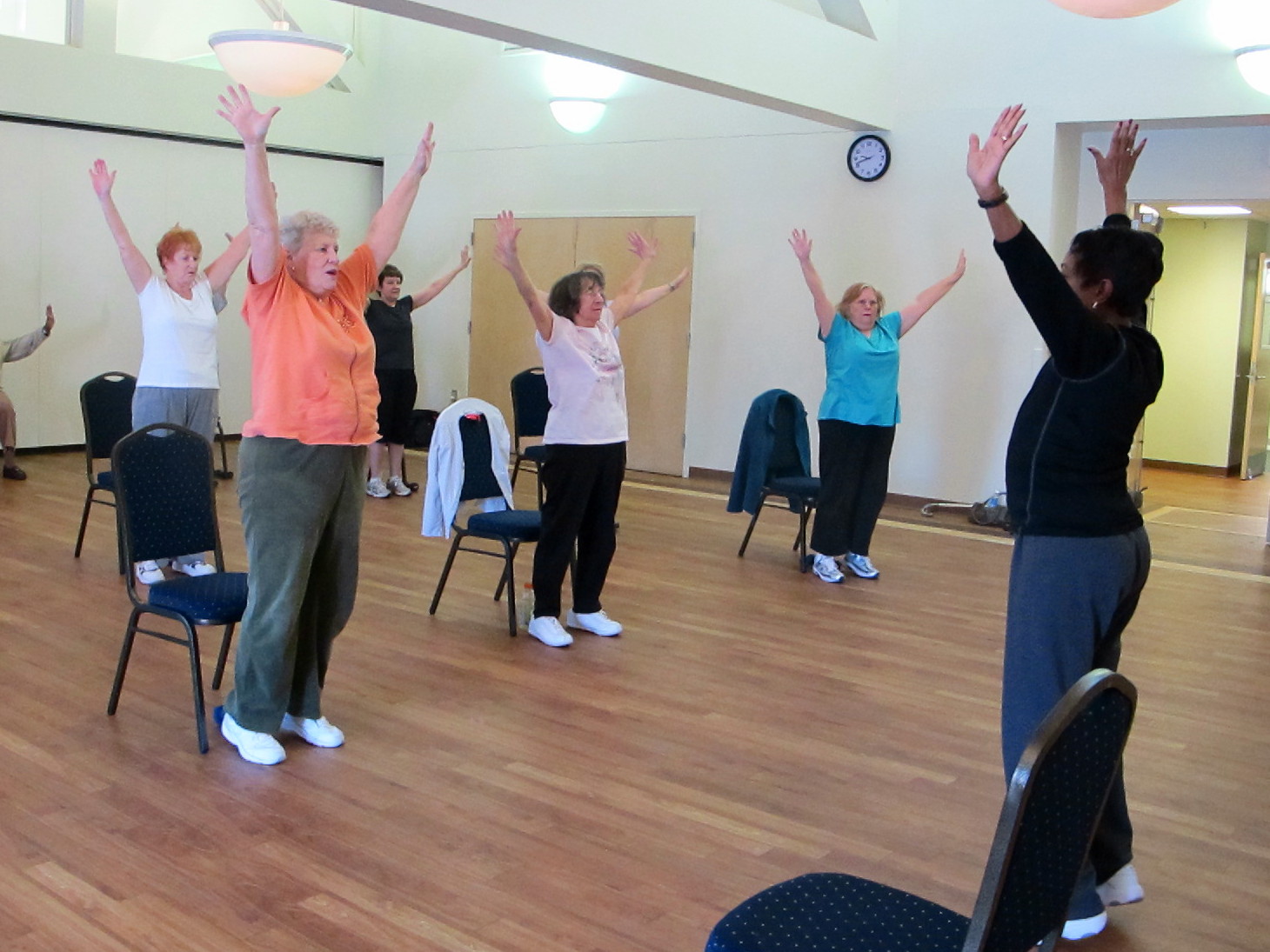 Participants take part in an exercise class at the Lourie Center, a senior center in Columbia, S.C.