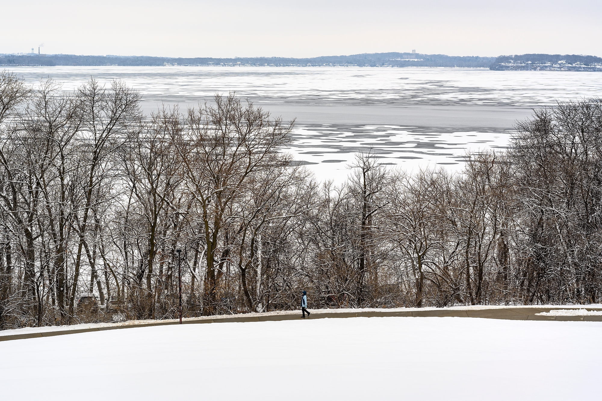 Lake Mendota with ice and open water