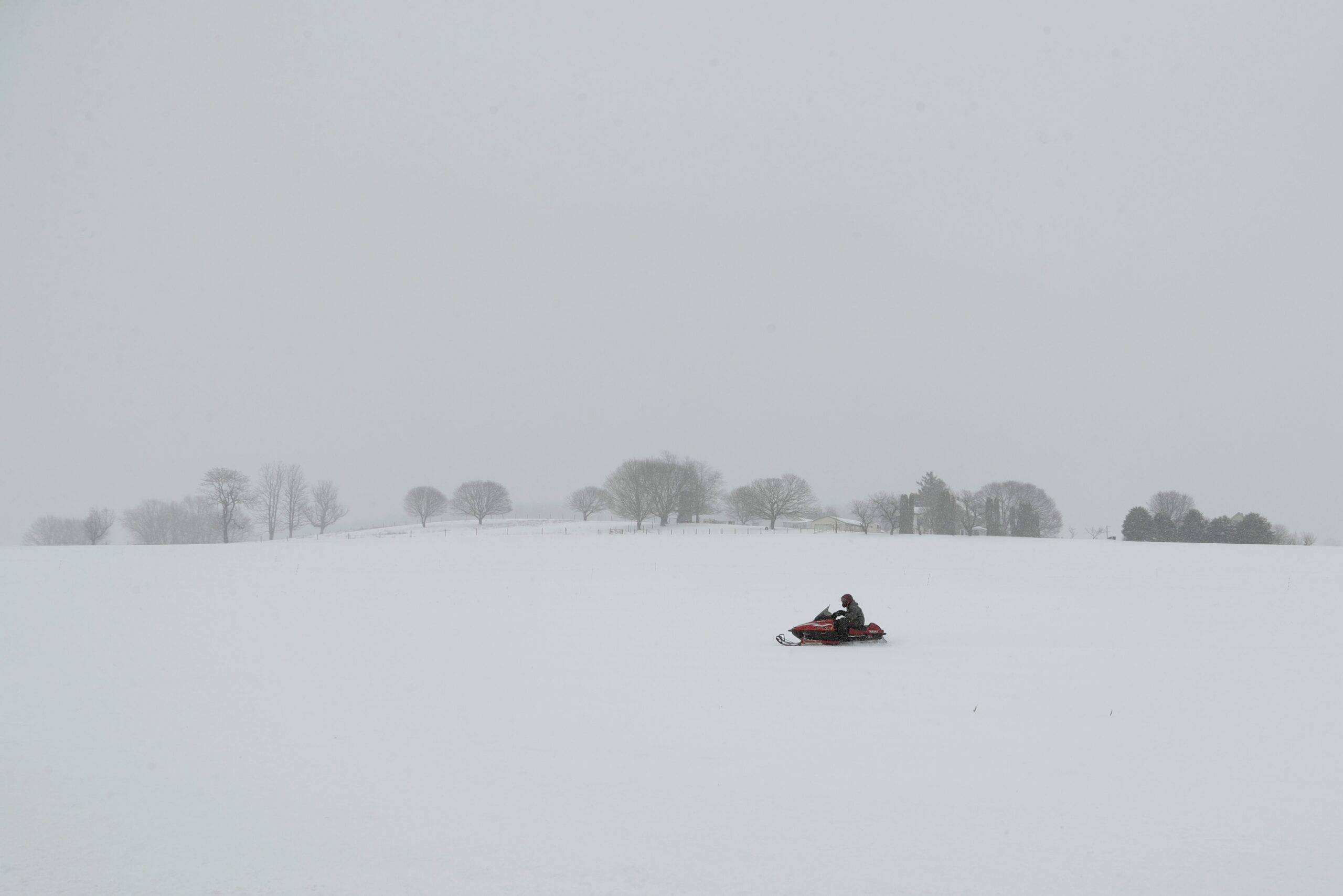 Snowmobile in field