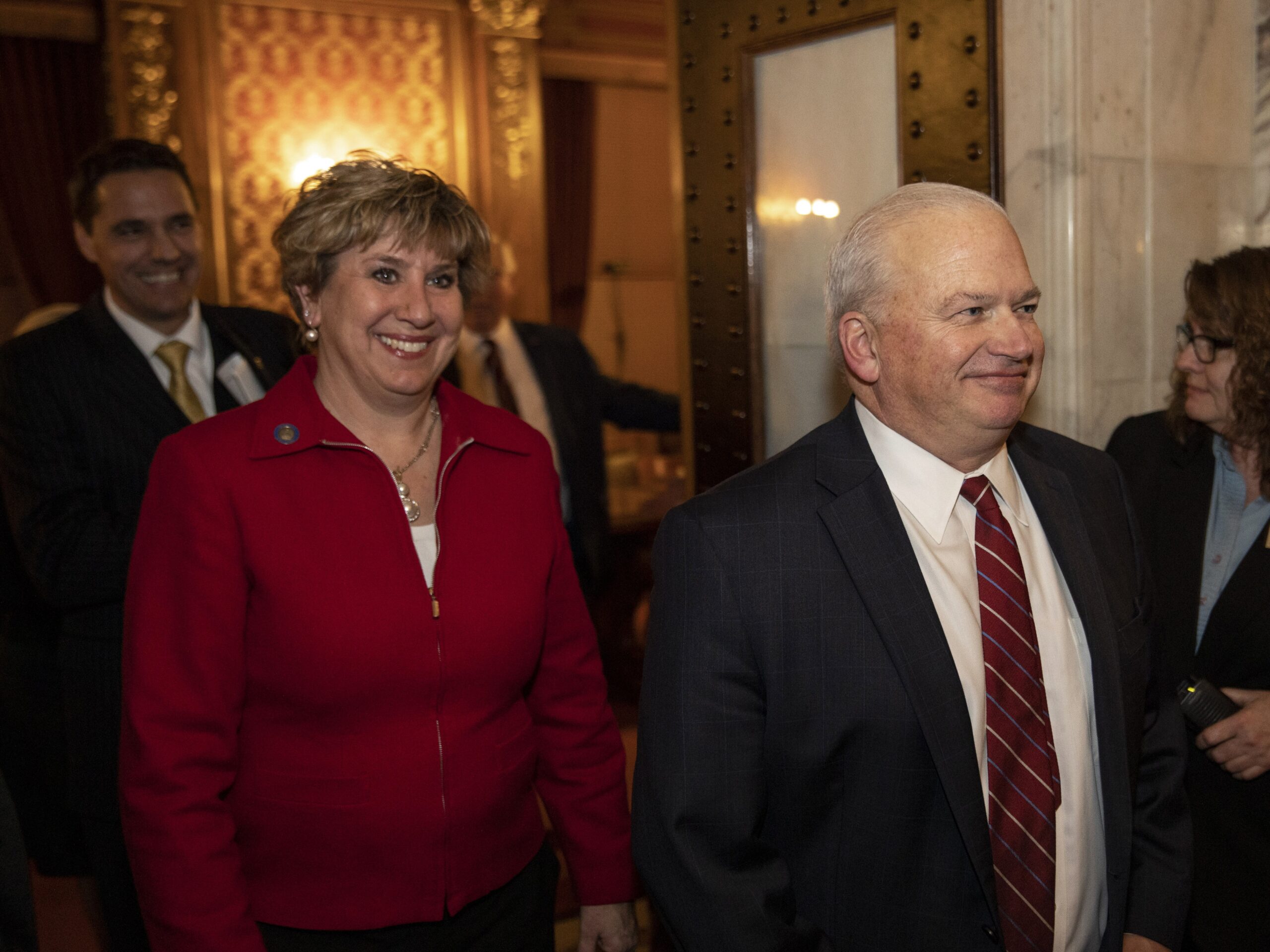 Senators Scott Fitzgerald and Jennifer Shilling