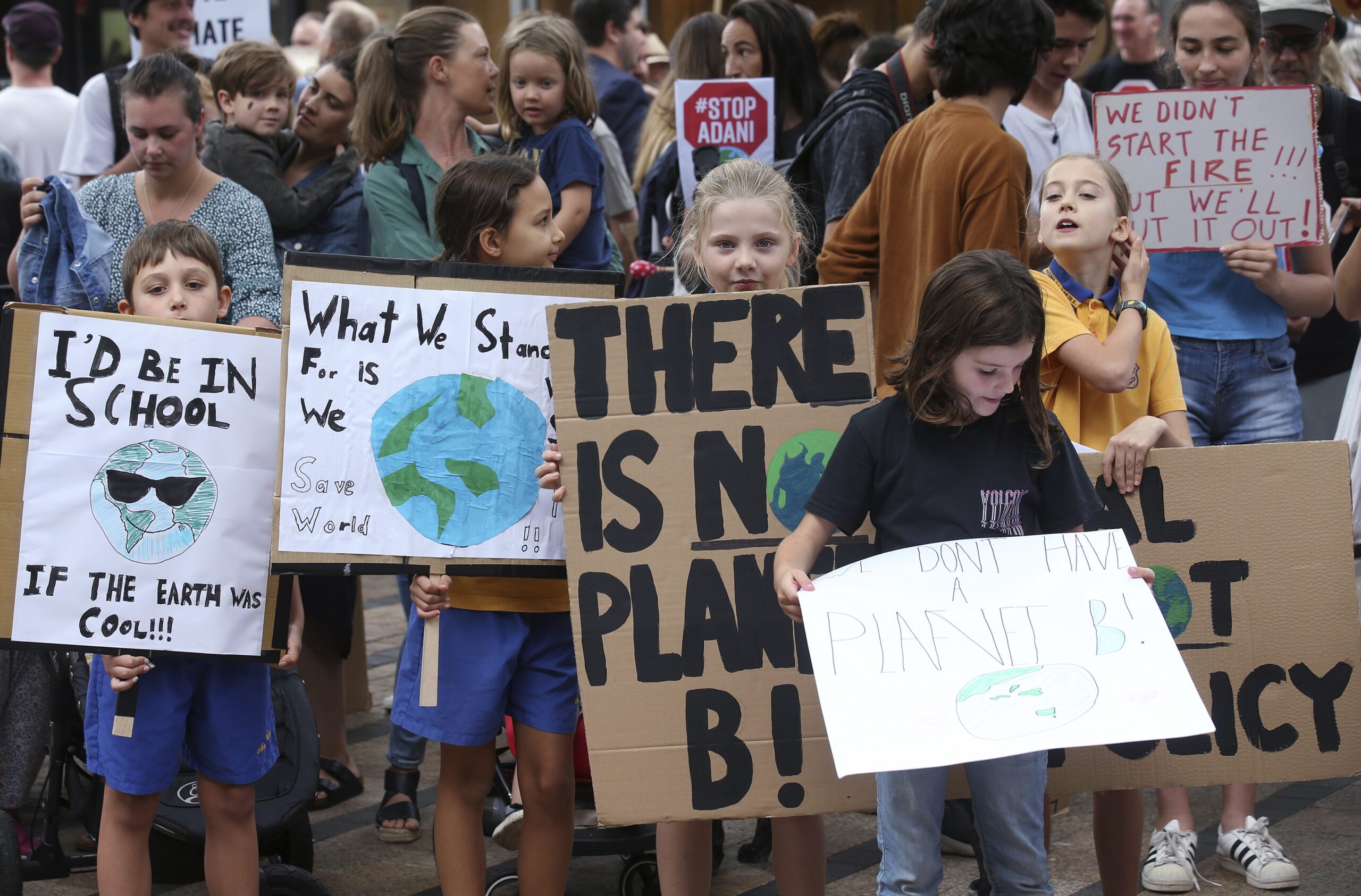 Children at climate change protest