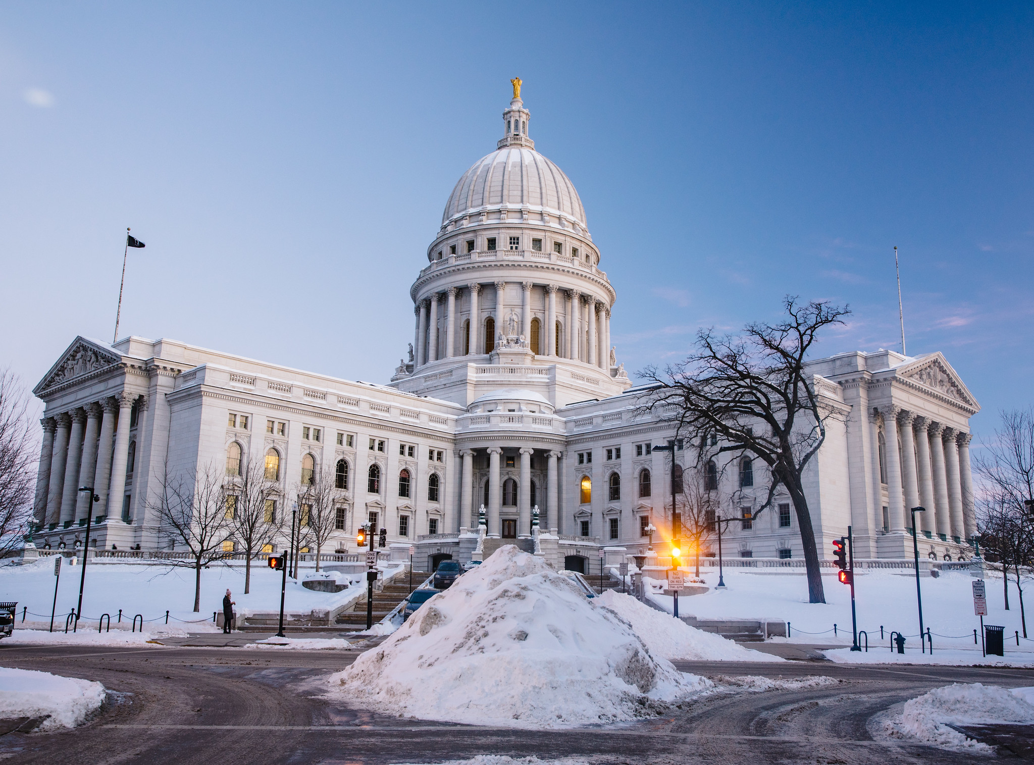 Wisconsin state Capitol in winter