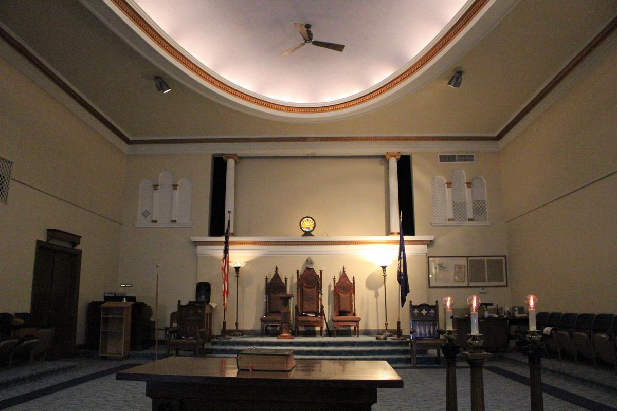 The lodge room in the Rhinelander Masonic Temple
