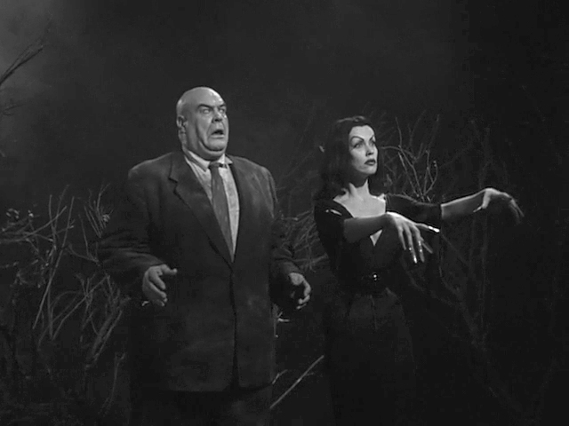 Tor Johnson and "Vampira" (Maila Nurmi) in "Plan 9 from Outer Space"