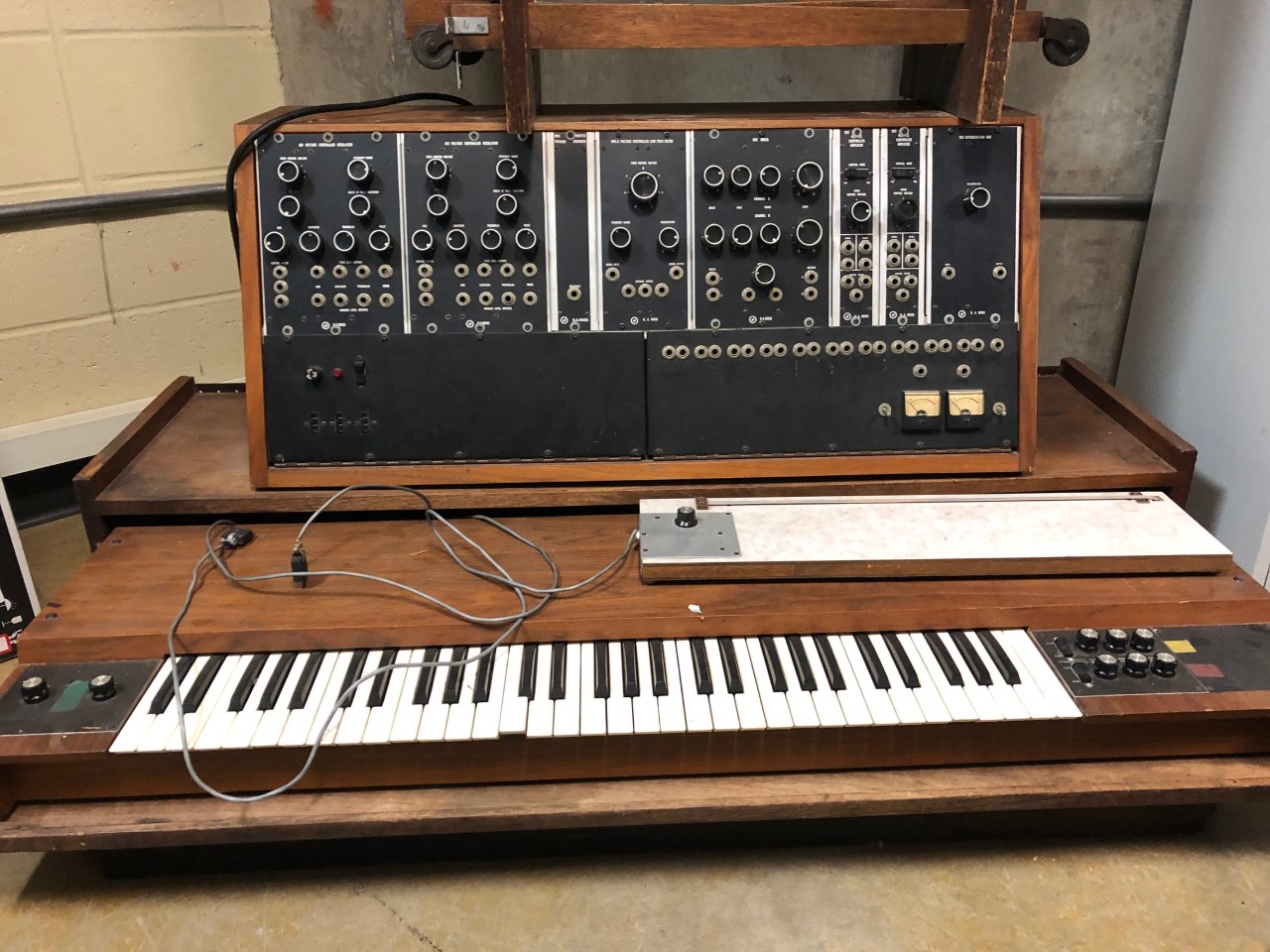 The 1968 Moog synthesizer in storage at UW-Madison's Mead Witter School of Music was likely not owned by Voegeli.