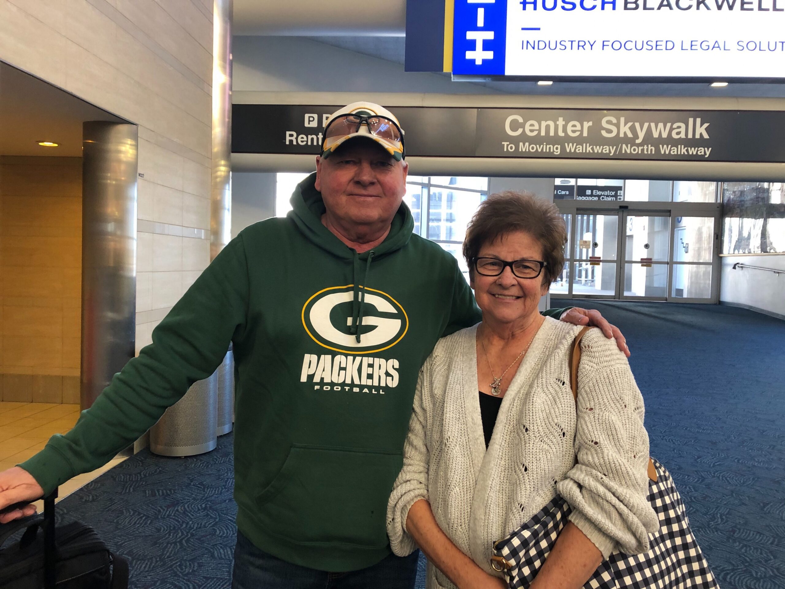 Bob and Cindy Biechler at Mitchell International Airport