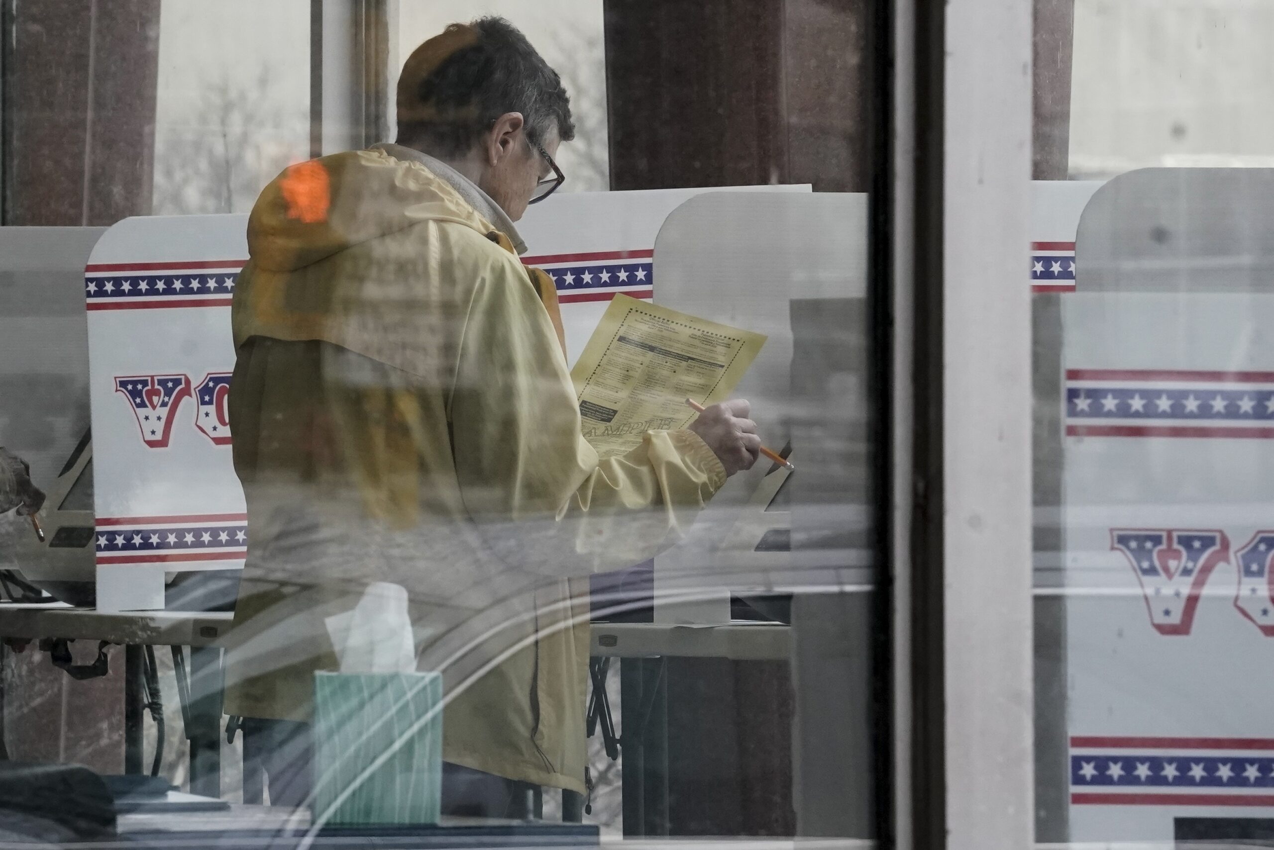 Early voters cast their ballots at the Frank P. Zeidler Municipal Building in Milwaukee