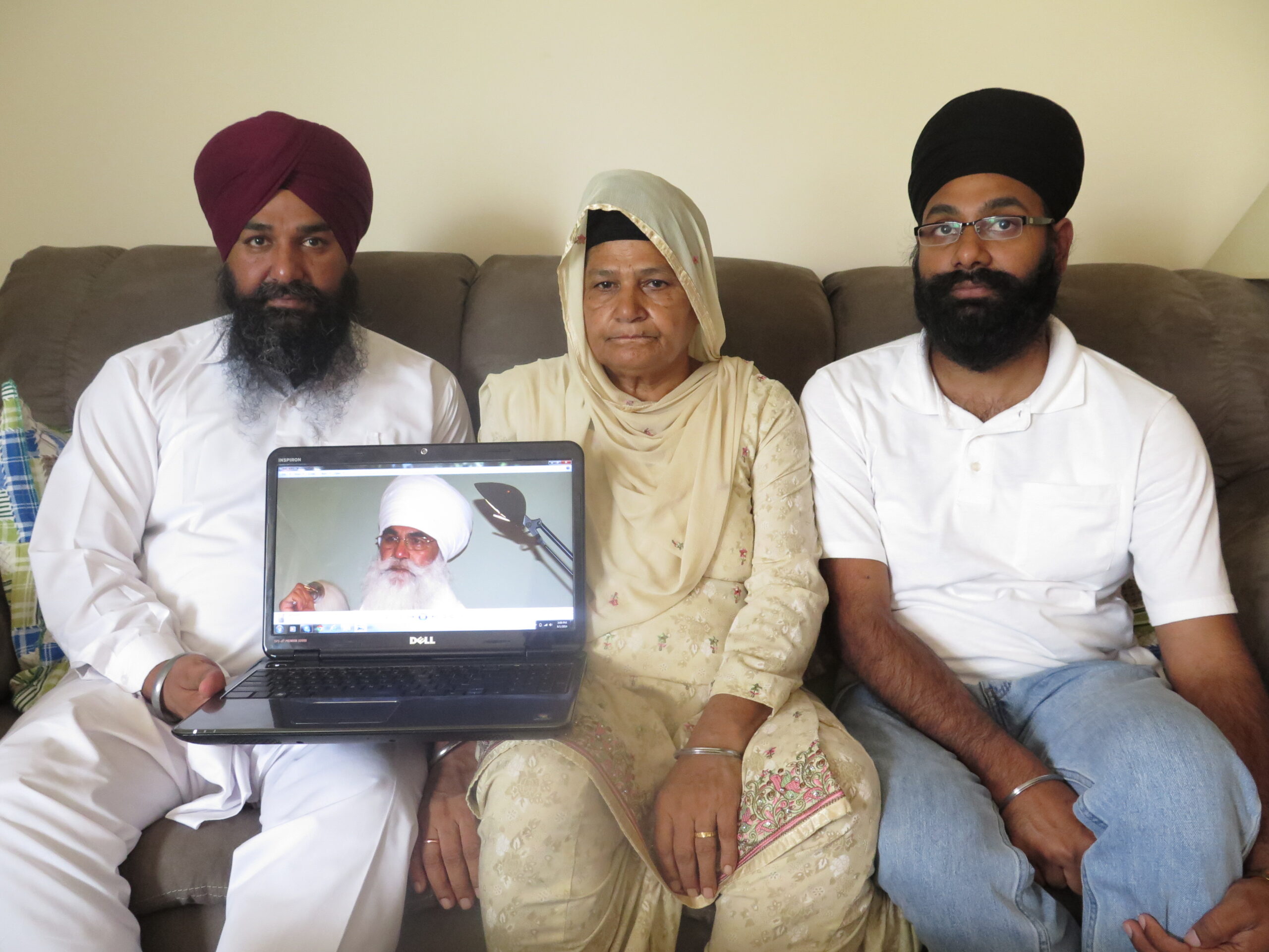 Punjab Singh's family: Raghuvinder Singh, Jaspreet Singh, Kulwant Kaur