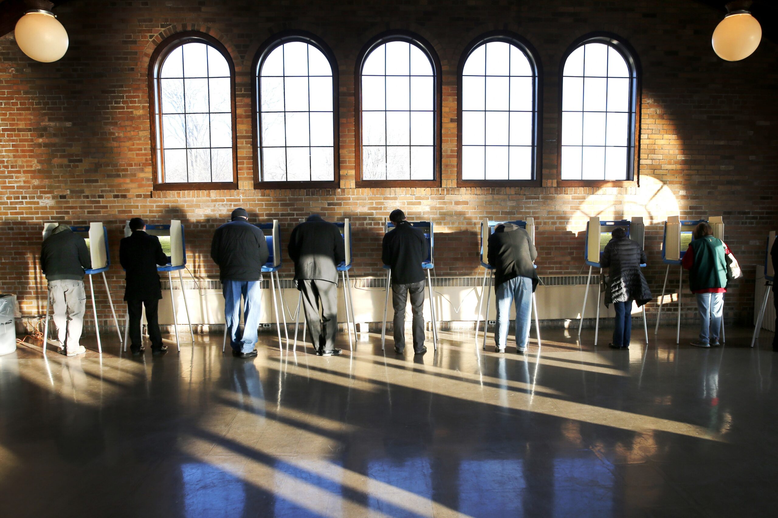 Milwaukee voters at polling place