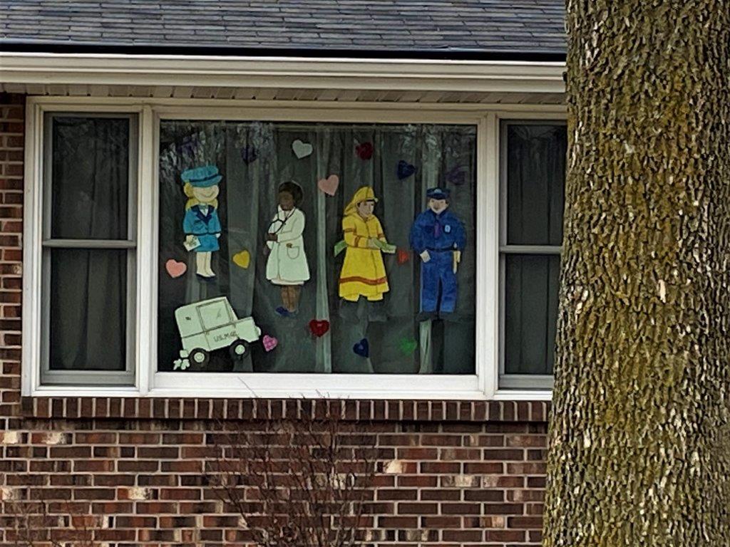 The window of this Appleton home gives a shout out to those on the front lines of the pandemic.