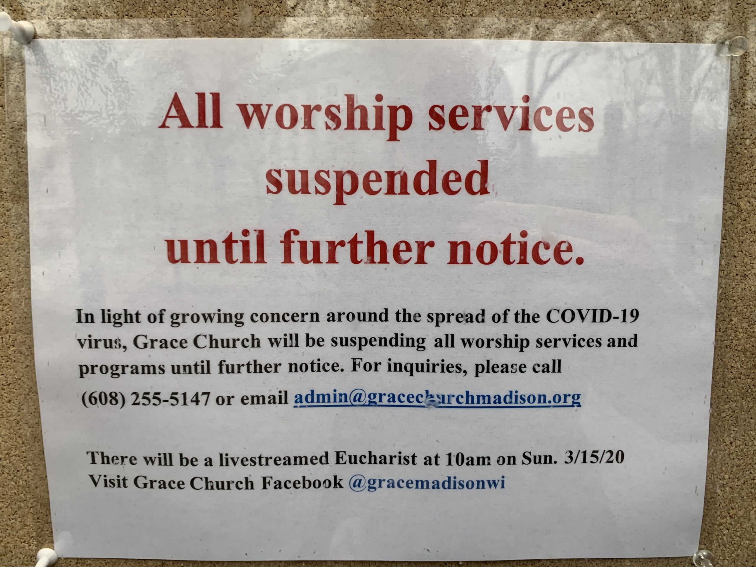 Grace Church in Madison has taken worship services online