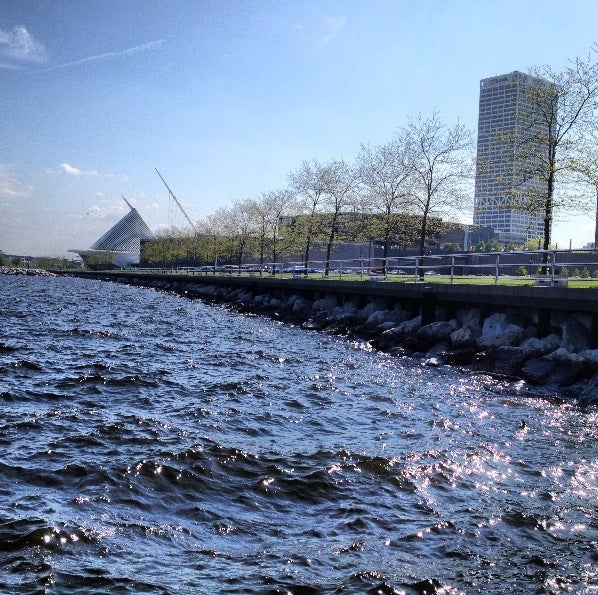 Lake Michigan shoreline at Milwaukee.